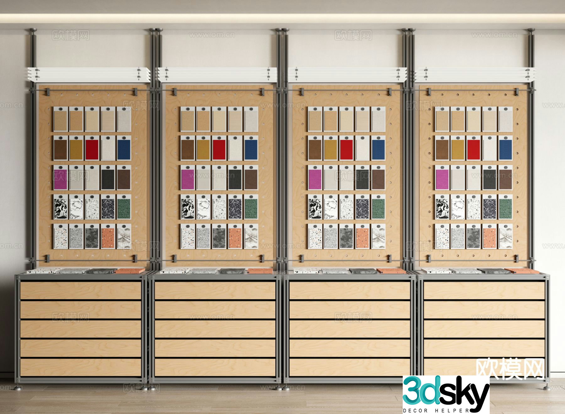 Modern showcase material display rack 3D model
