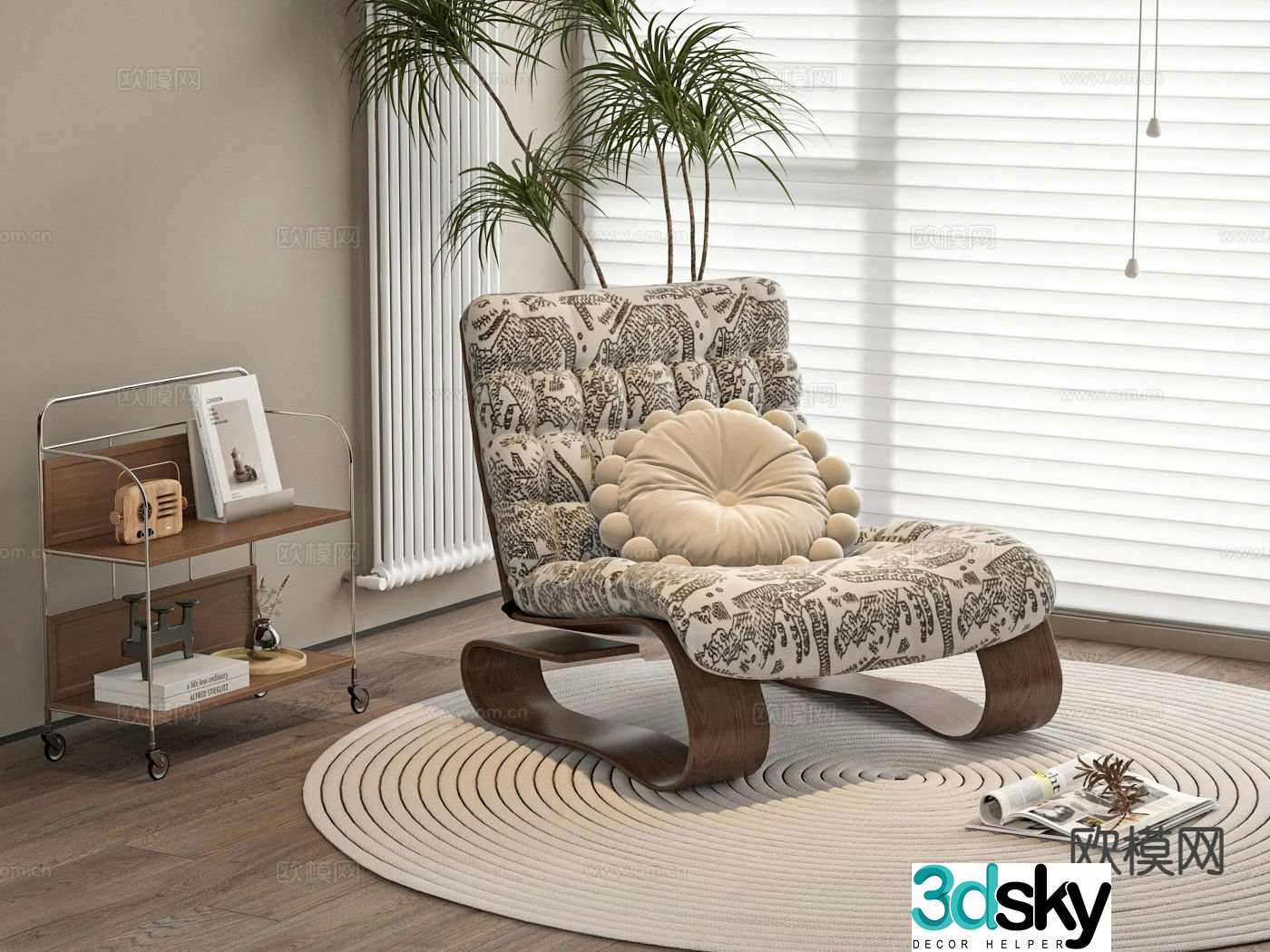 Medieval style chair sofa chair leisure chair 3d model