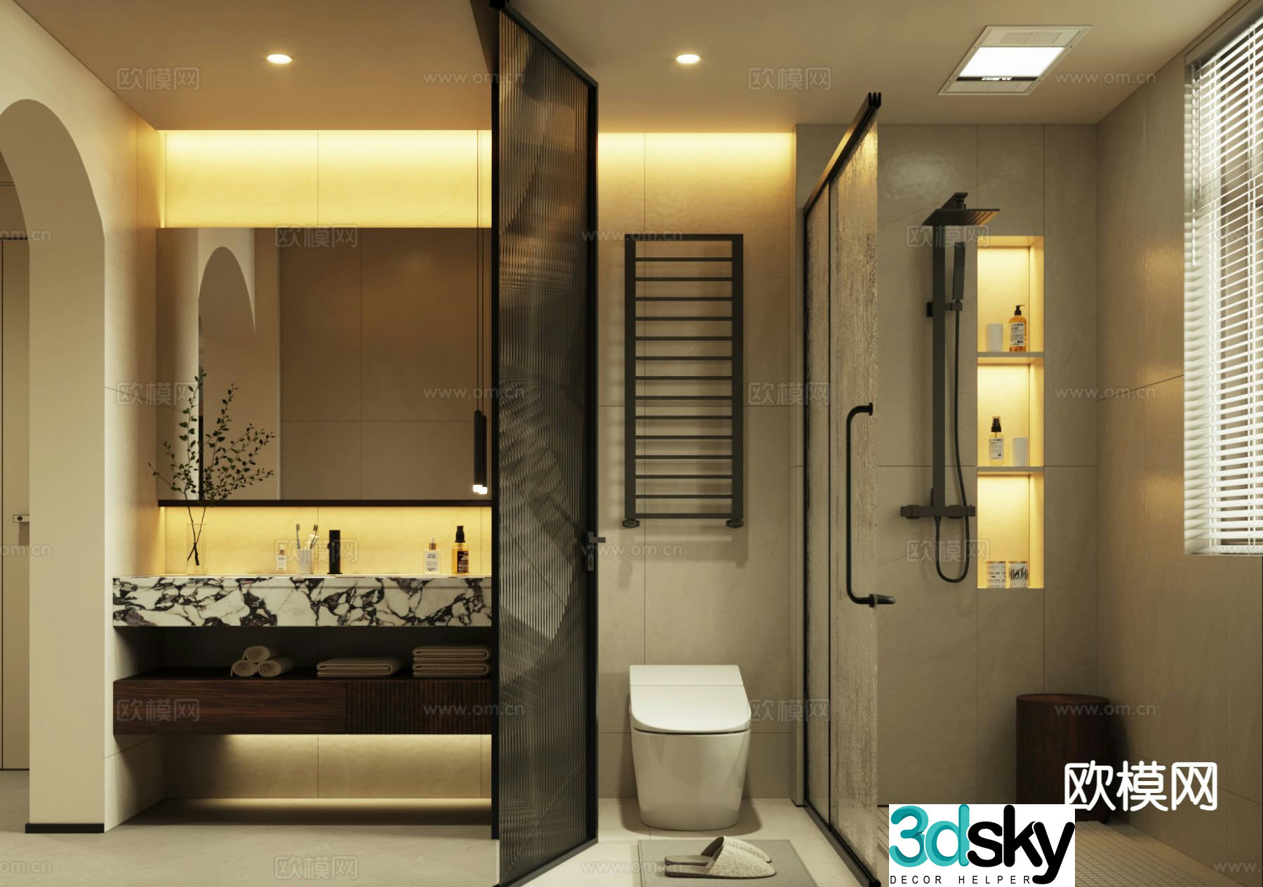 wabi-sabi bathroom bathroom 3d model