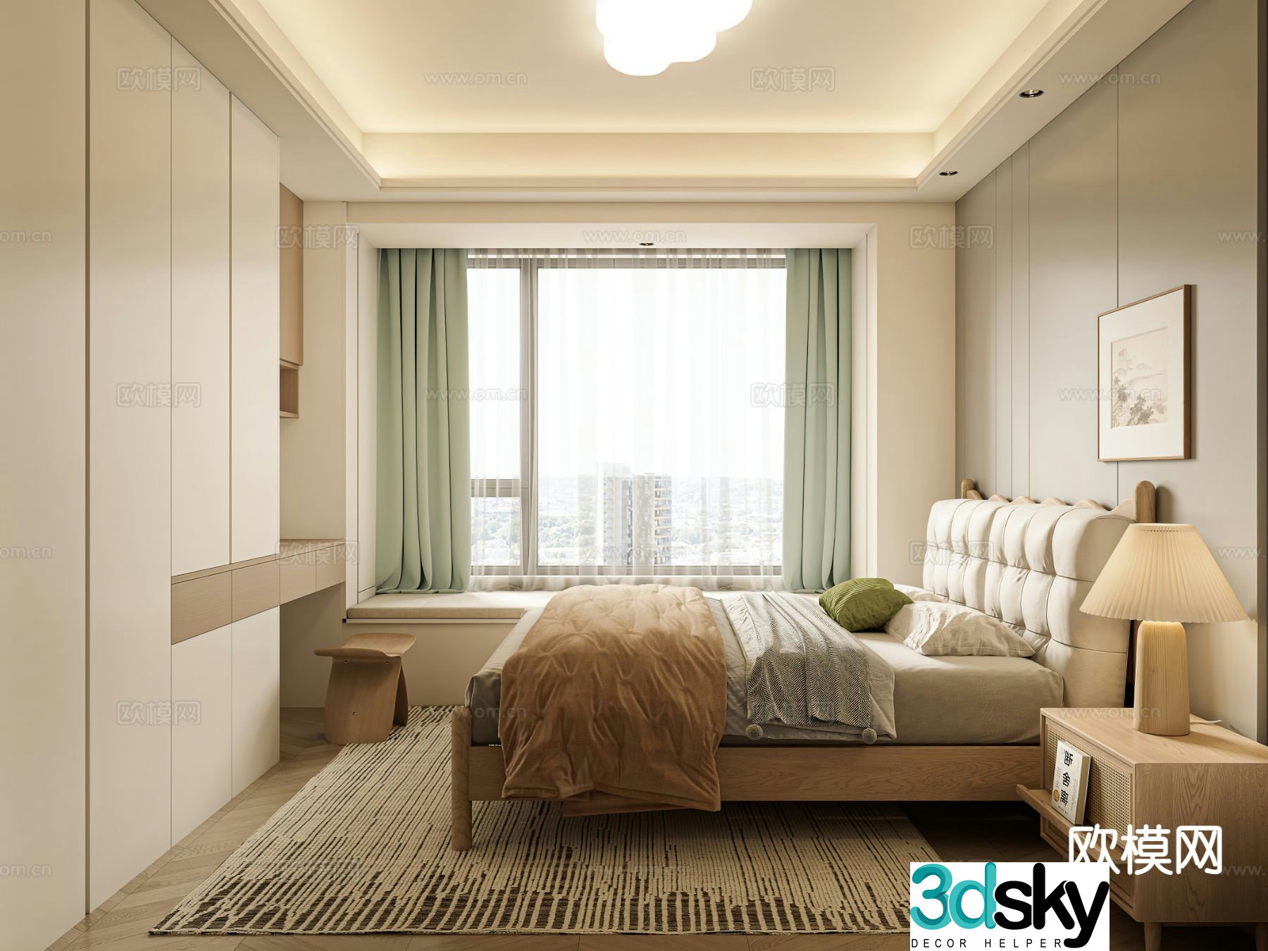 Medieval style bedroom master bedroom 3d model