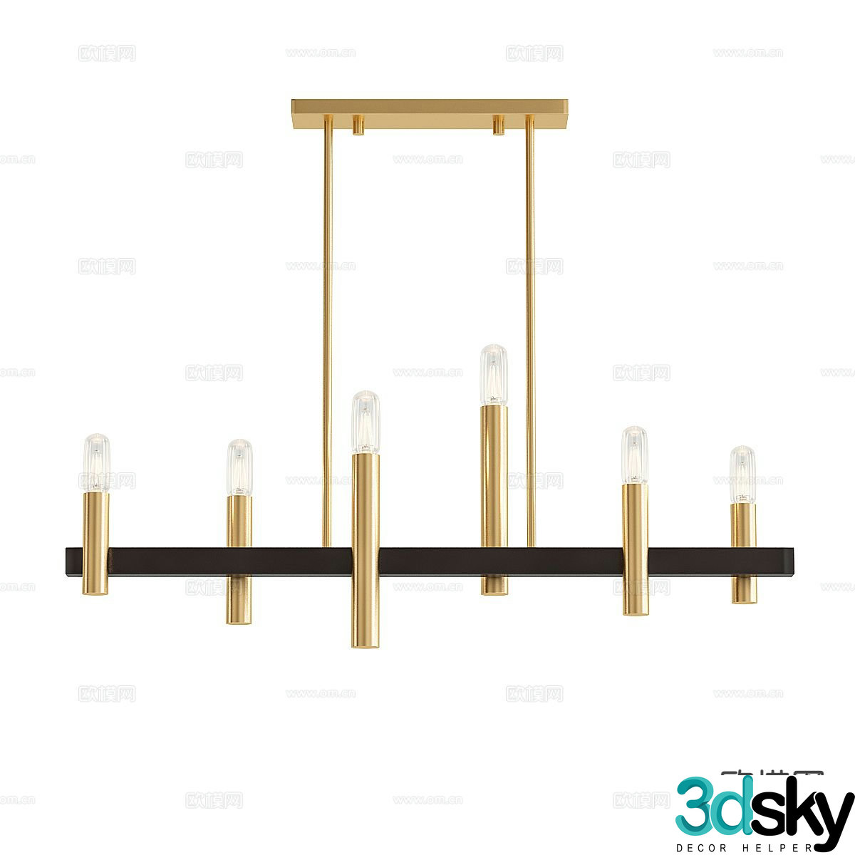 Light luxury chandelier hall chandelier 3d model