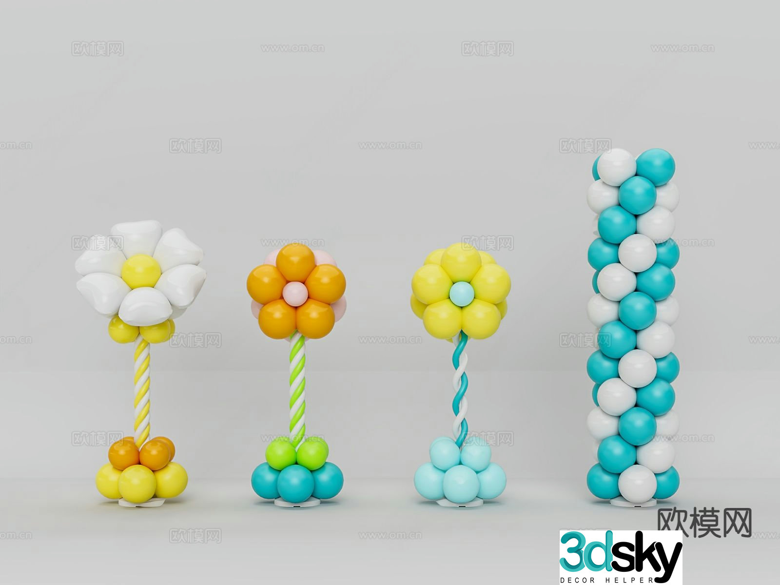 Balloon Beauty Cartoon Beauty 3D Model