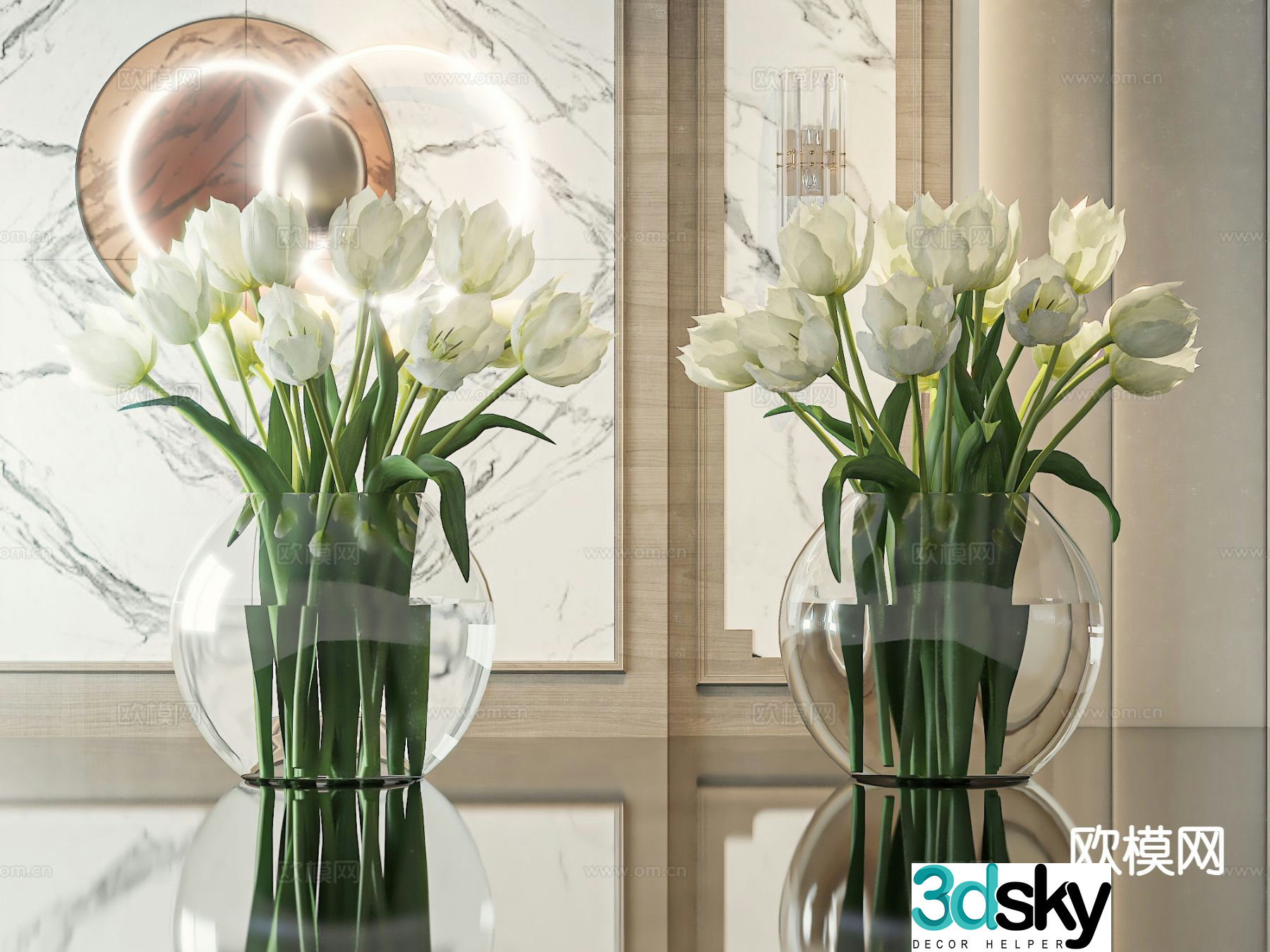 flowers flower arrangement vase floral 3d model