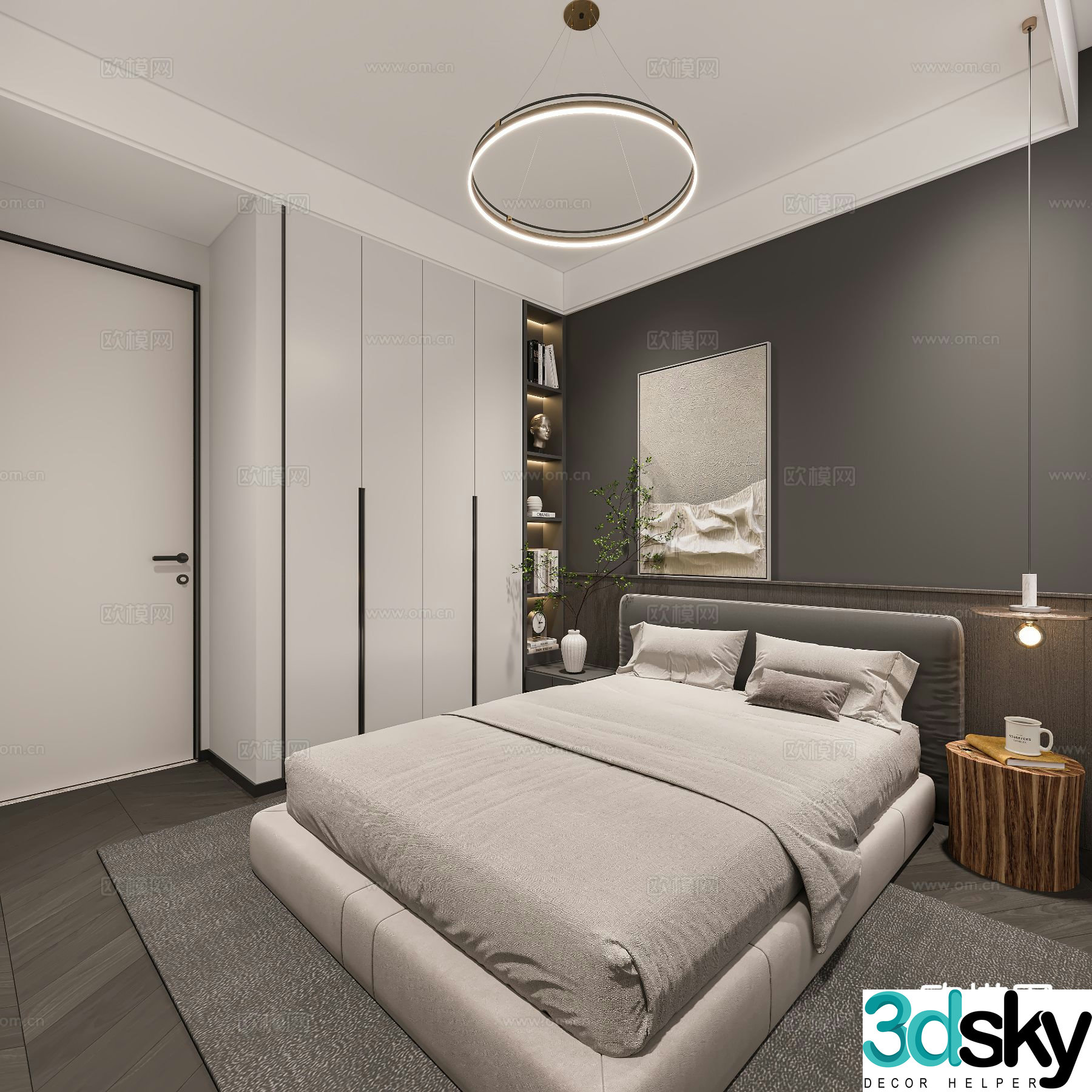 Modern bedroom second bedroom 3d model