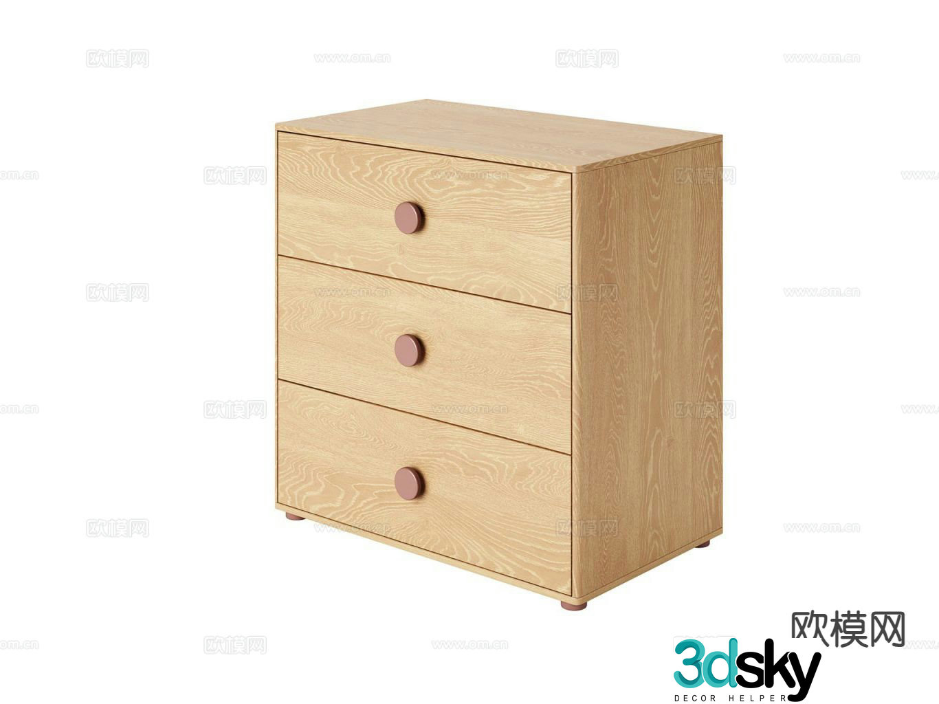 Simple bedside table 3d model