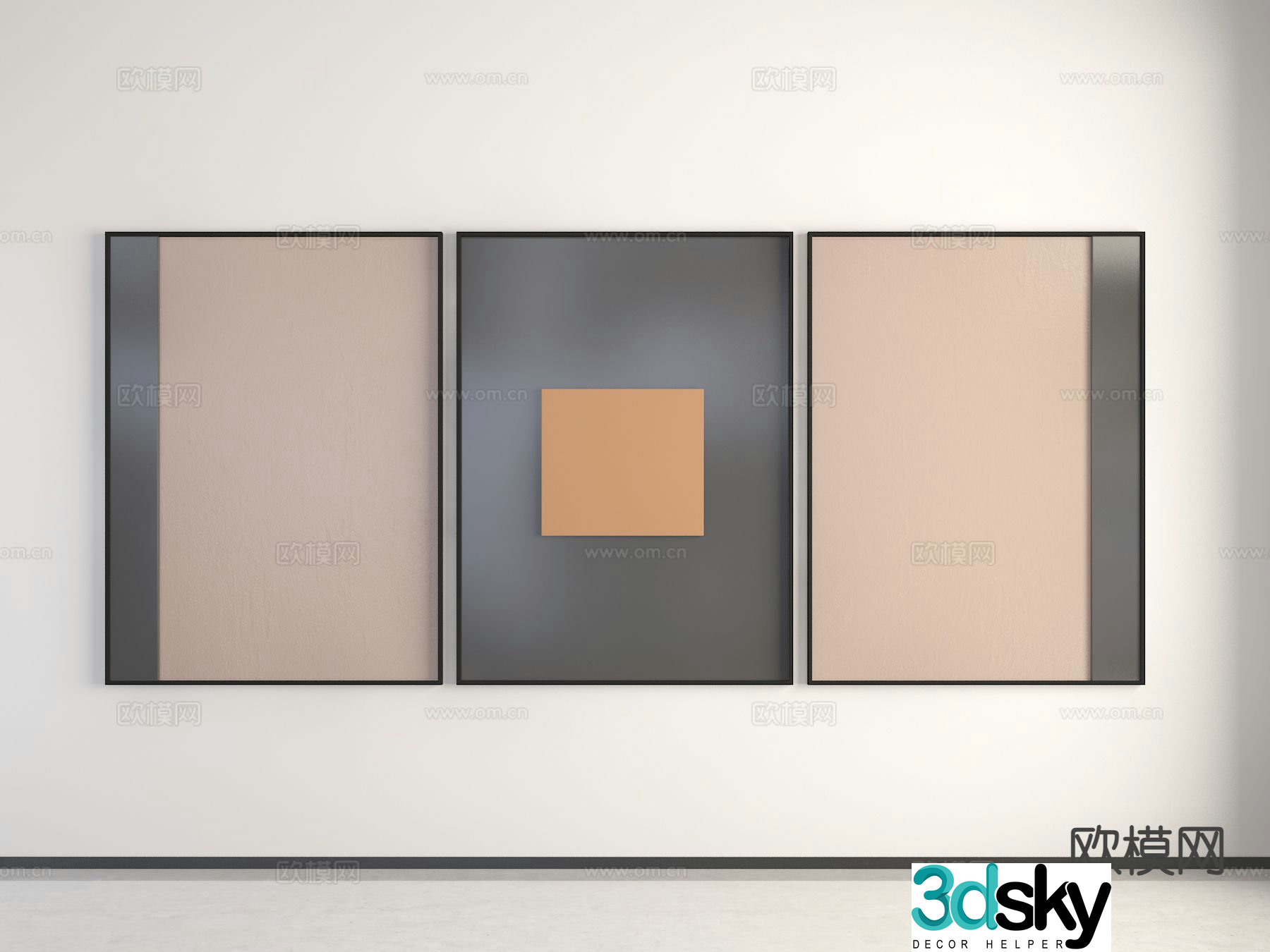 Art hanging painting abstract painting decorative painting 3d model