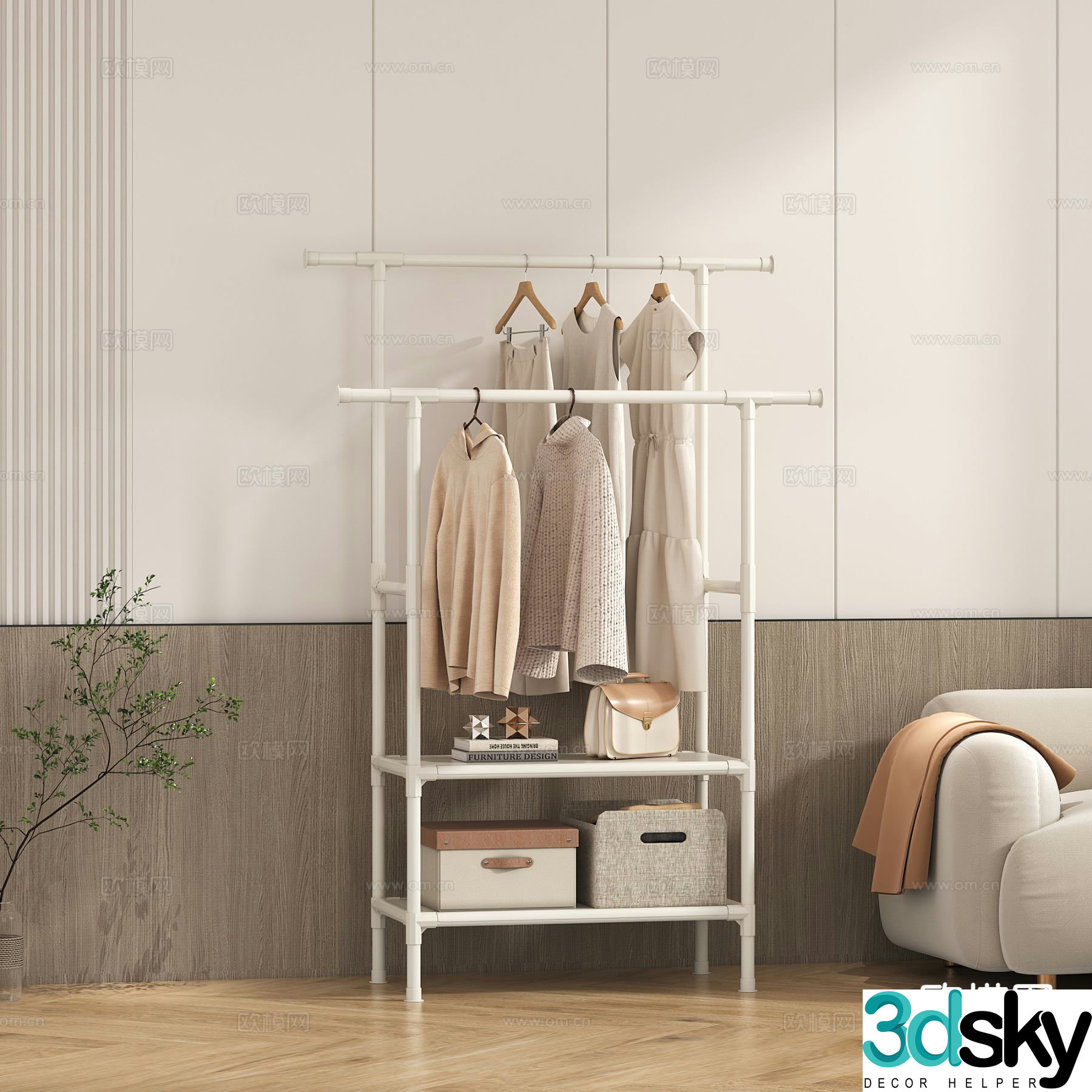 clothes hanger clothes 3d model