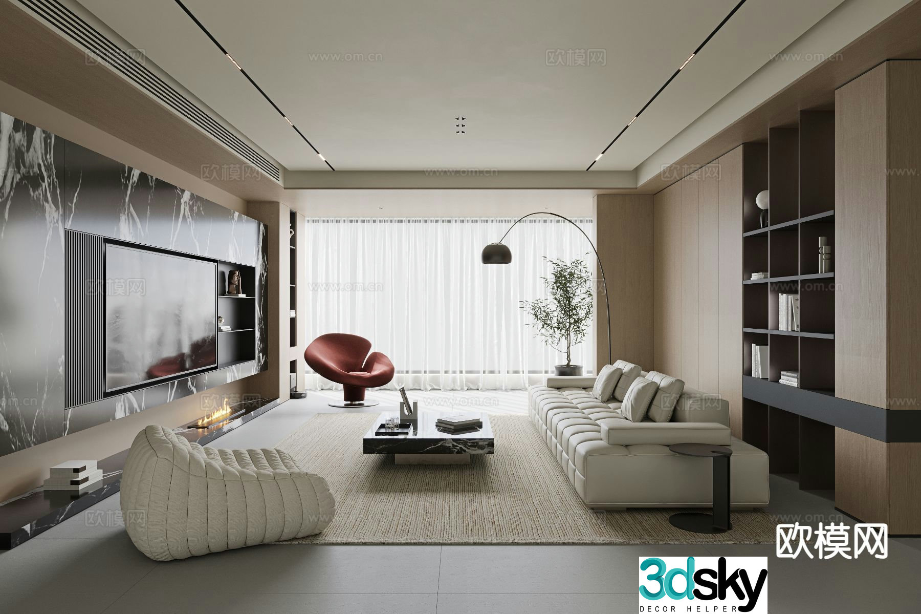 Italian living room 3d model