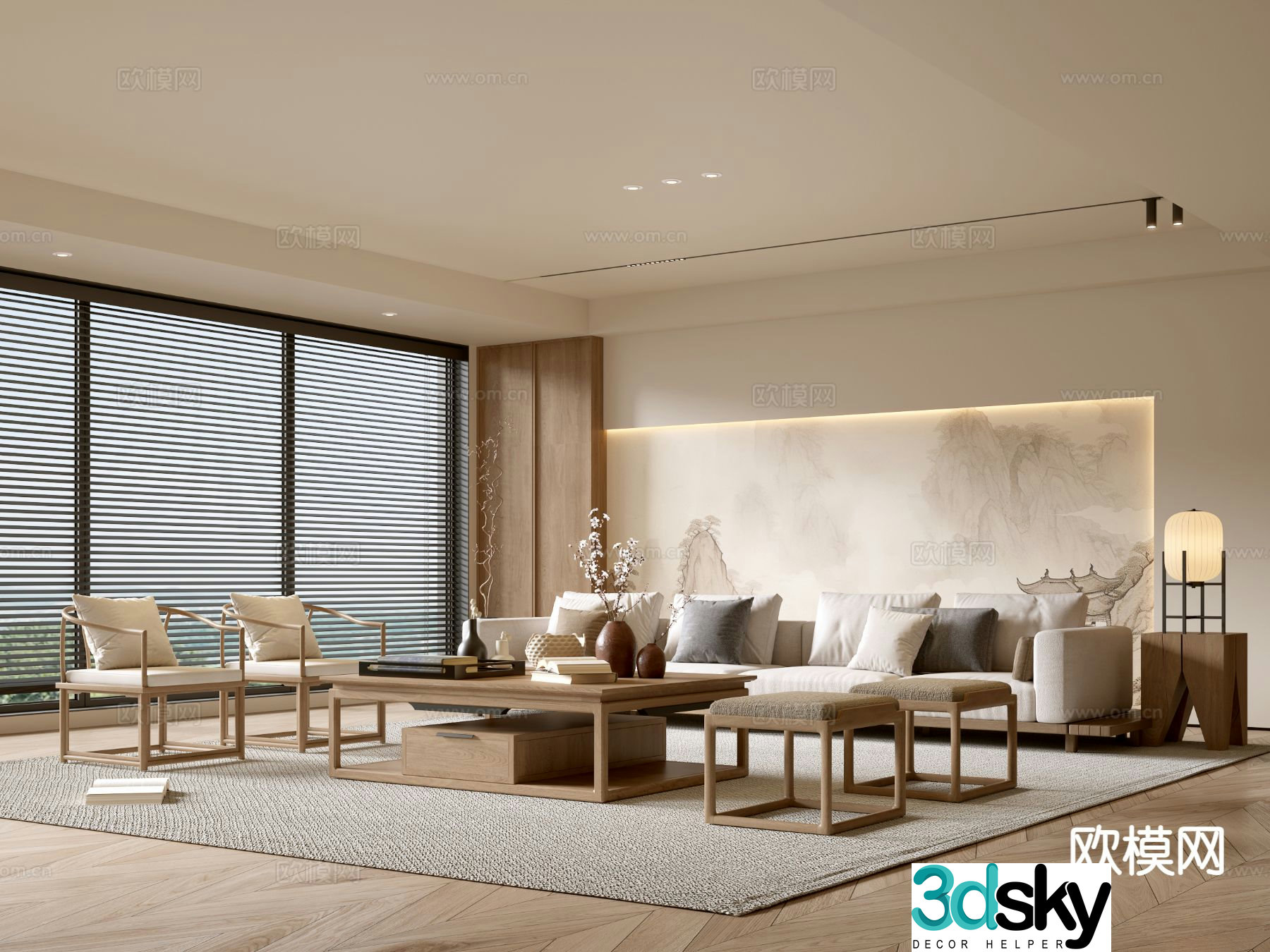New Chinese style living room 3d model