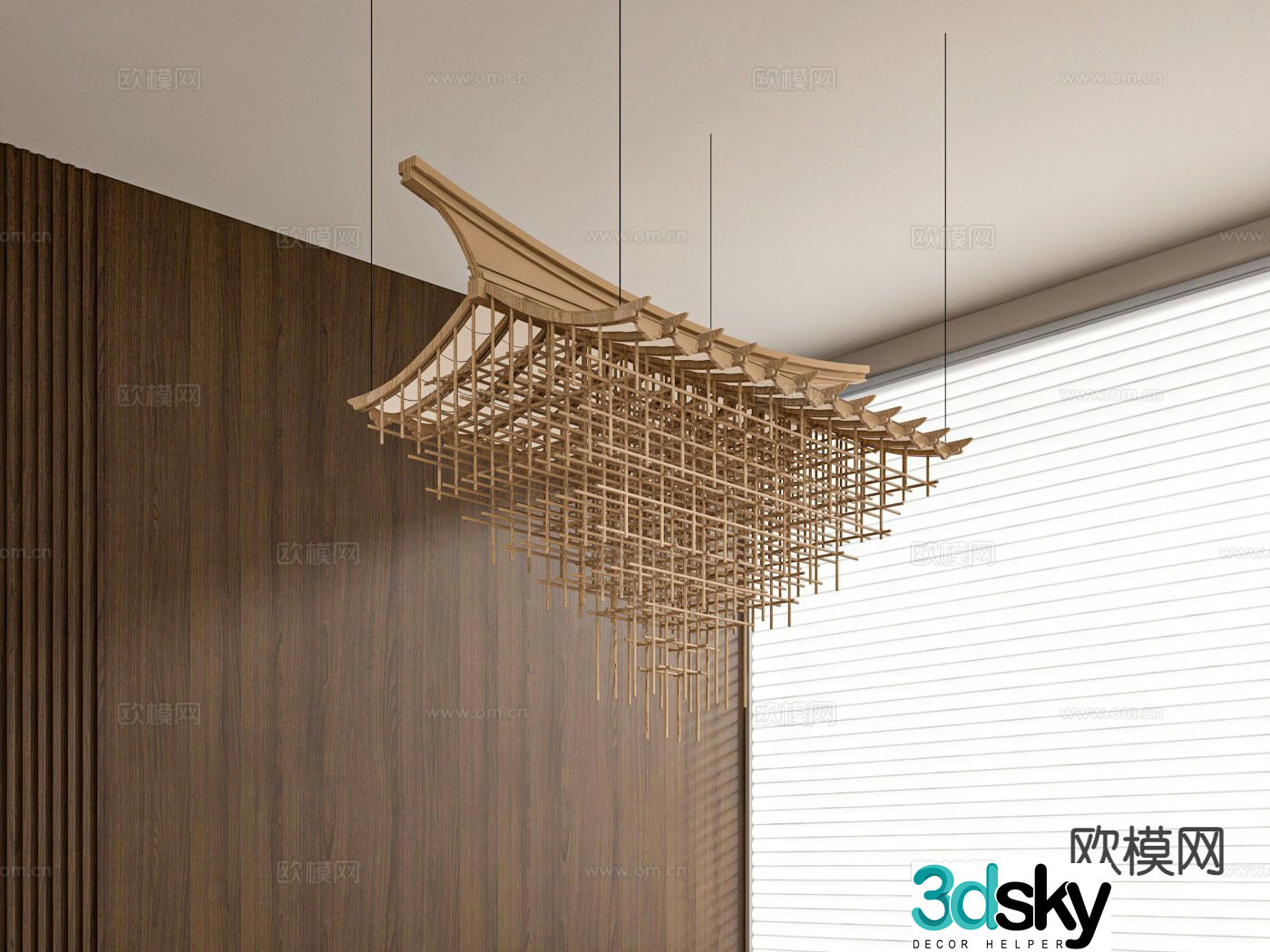 New Chinese style chandelier tower chandelier 3d model
