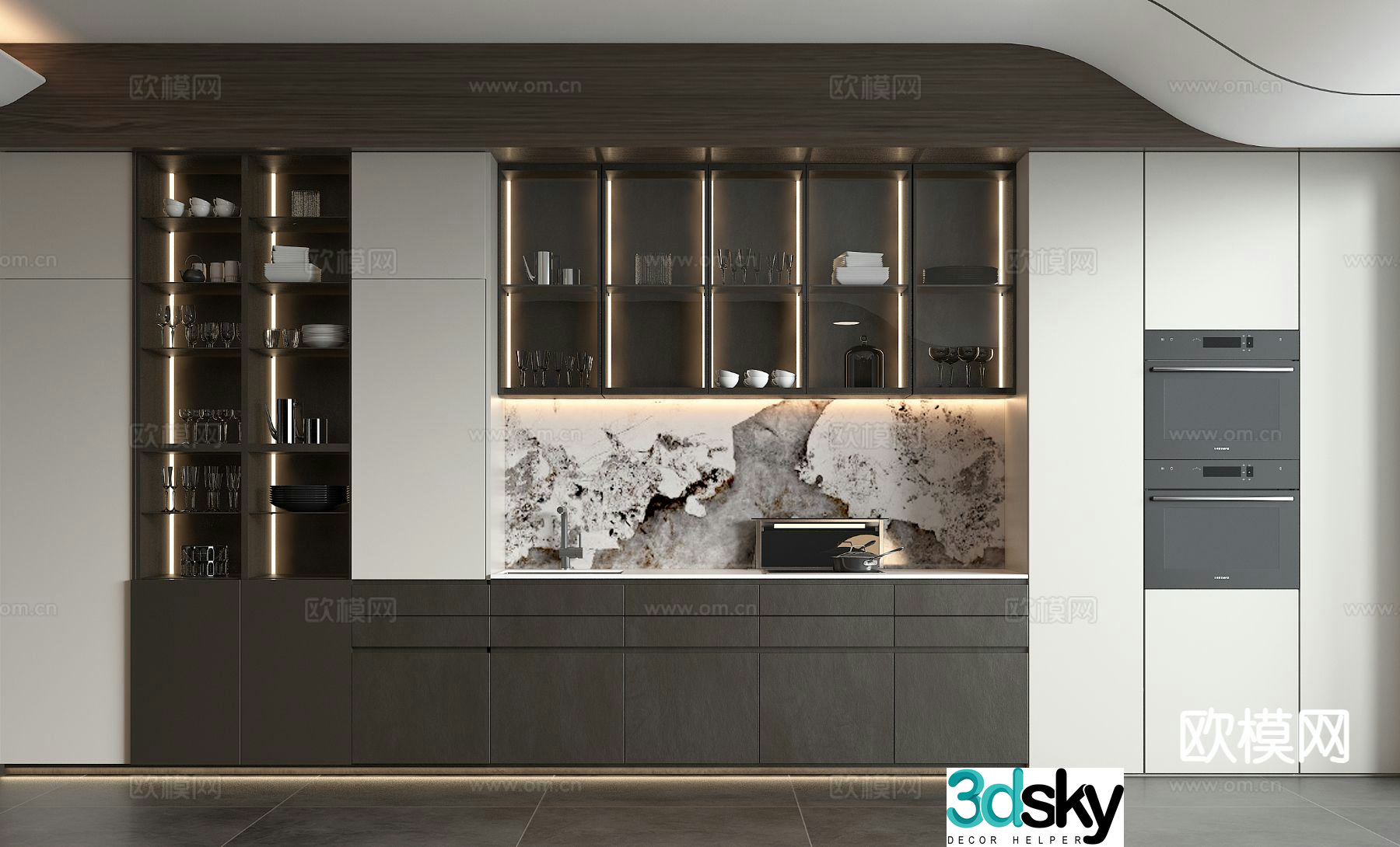 Modern wine cabinet 3d model