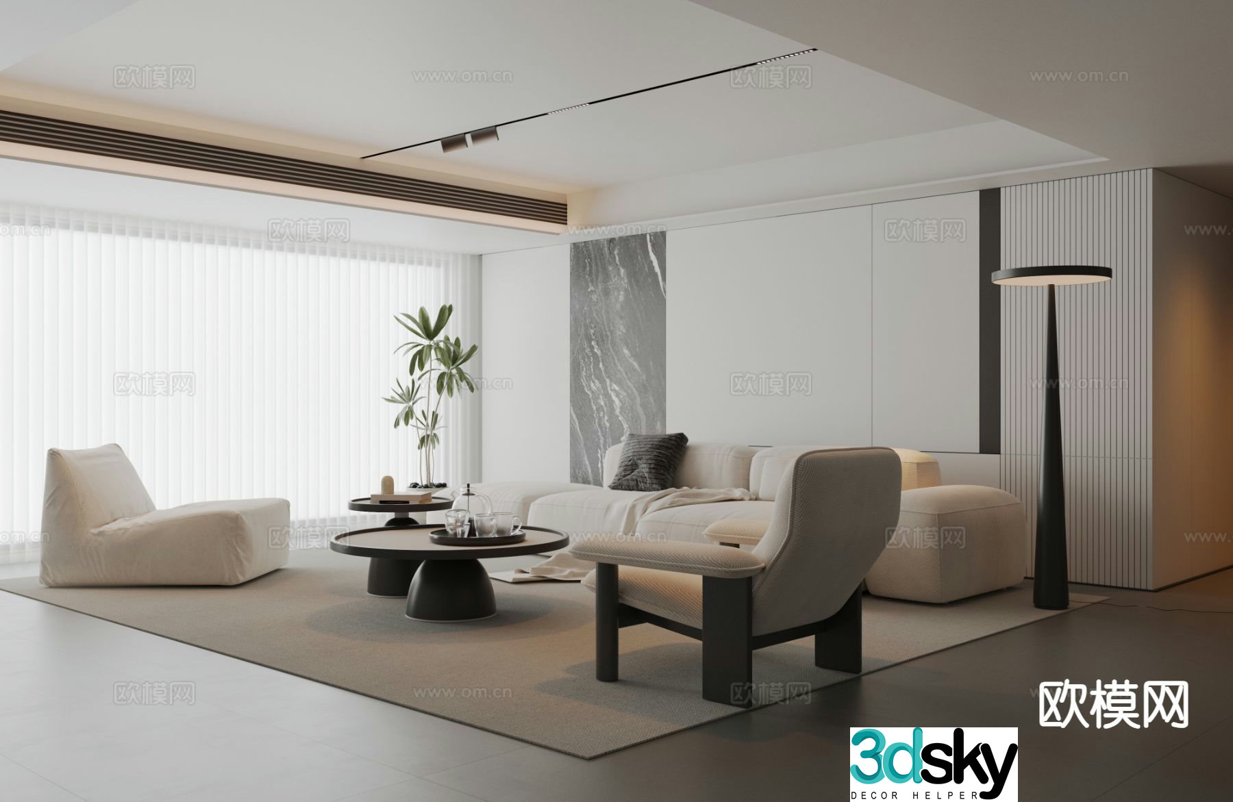 Modern sofa set 3d model