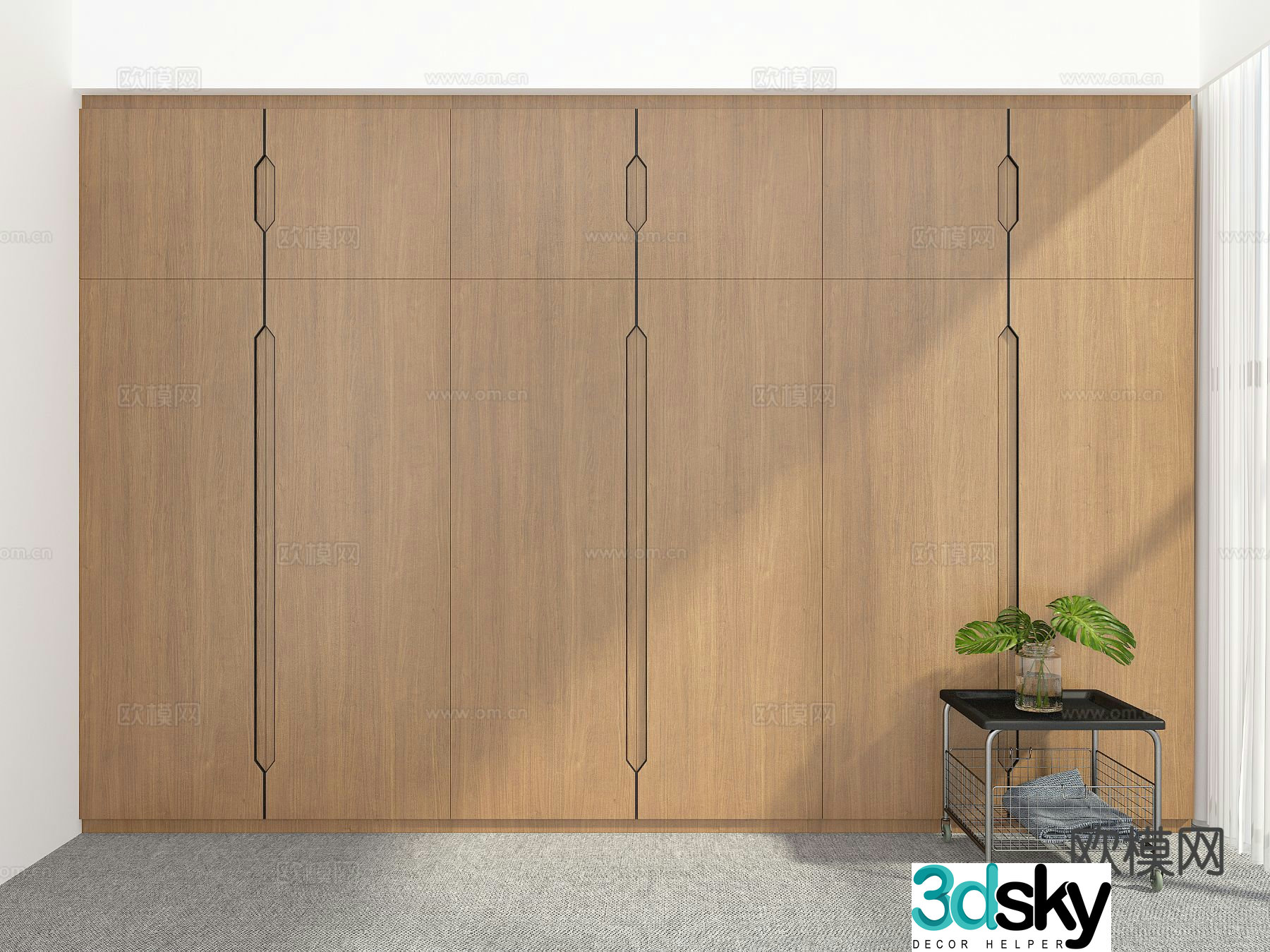 Modern custom wardrobe 3d model