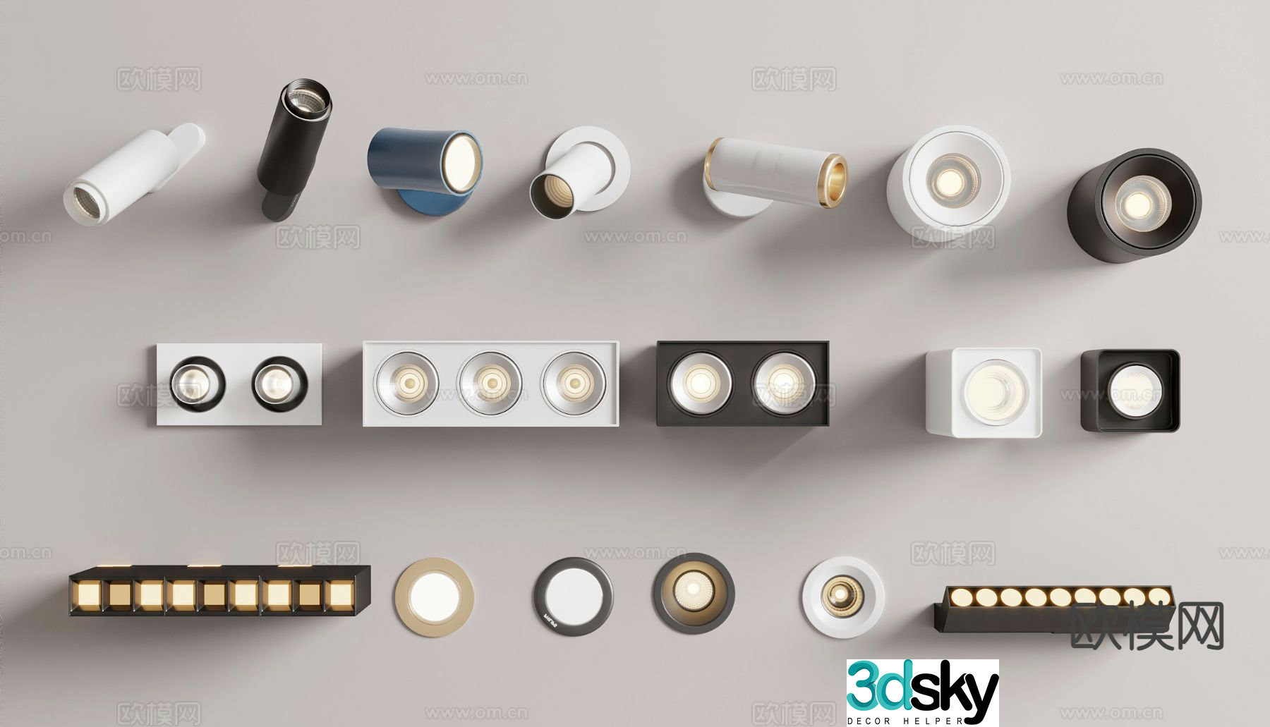 Recessed downlight spotlight 3d model