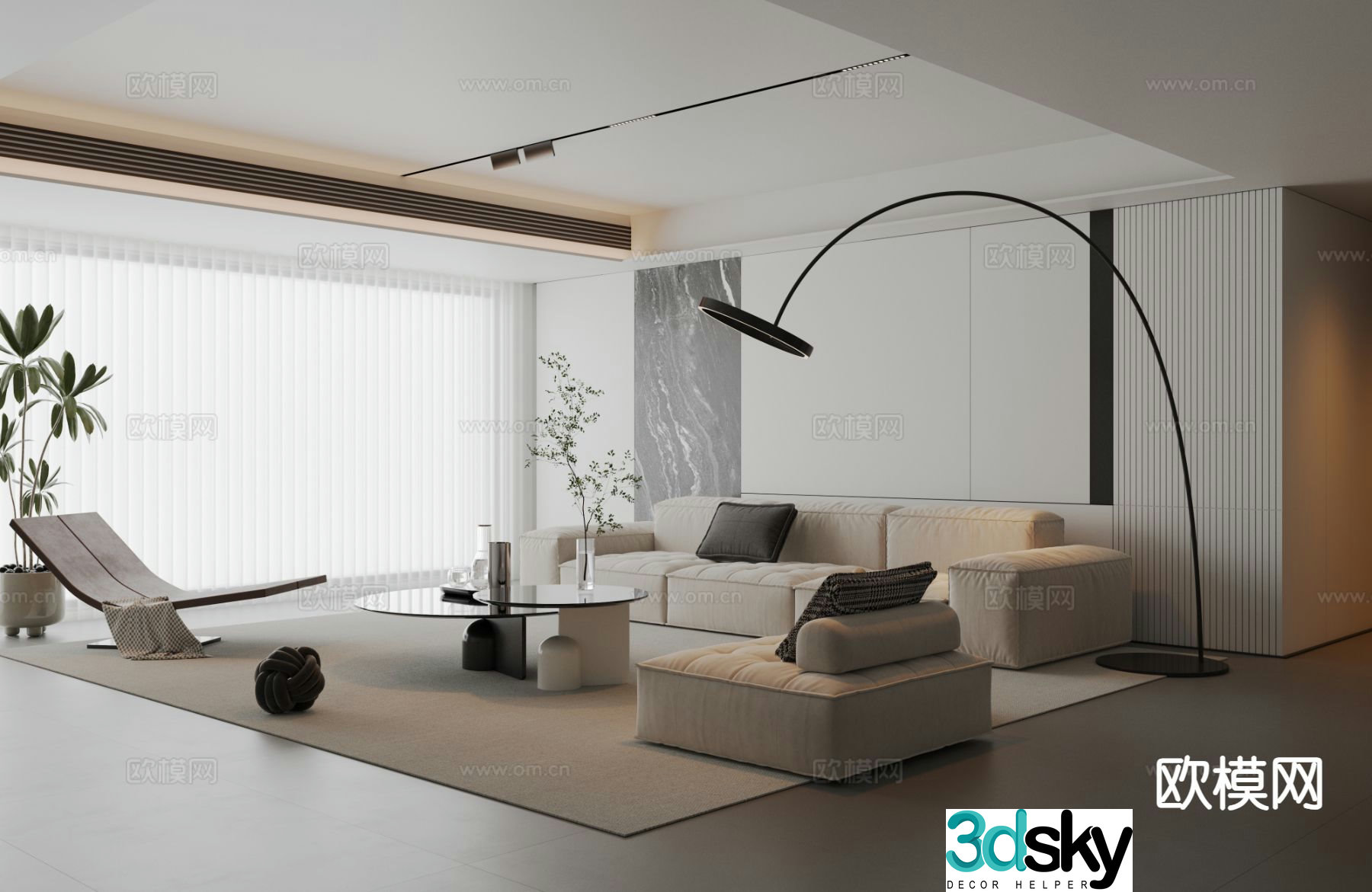 Modern sofa set 3d model