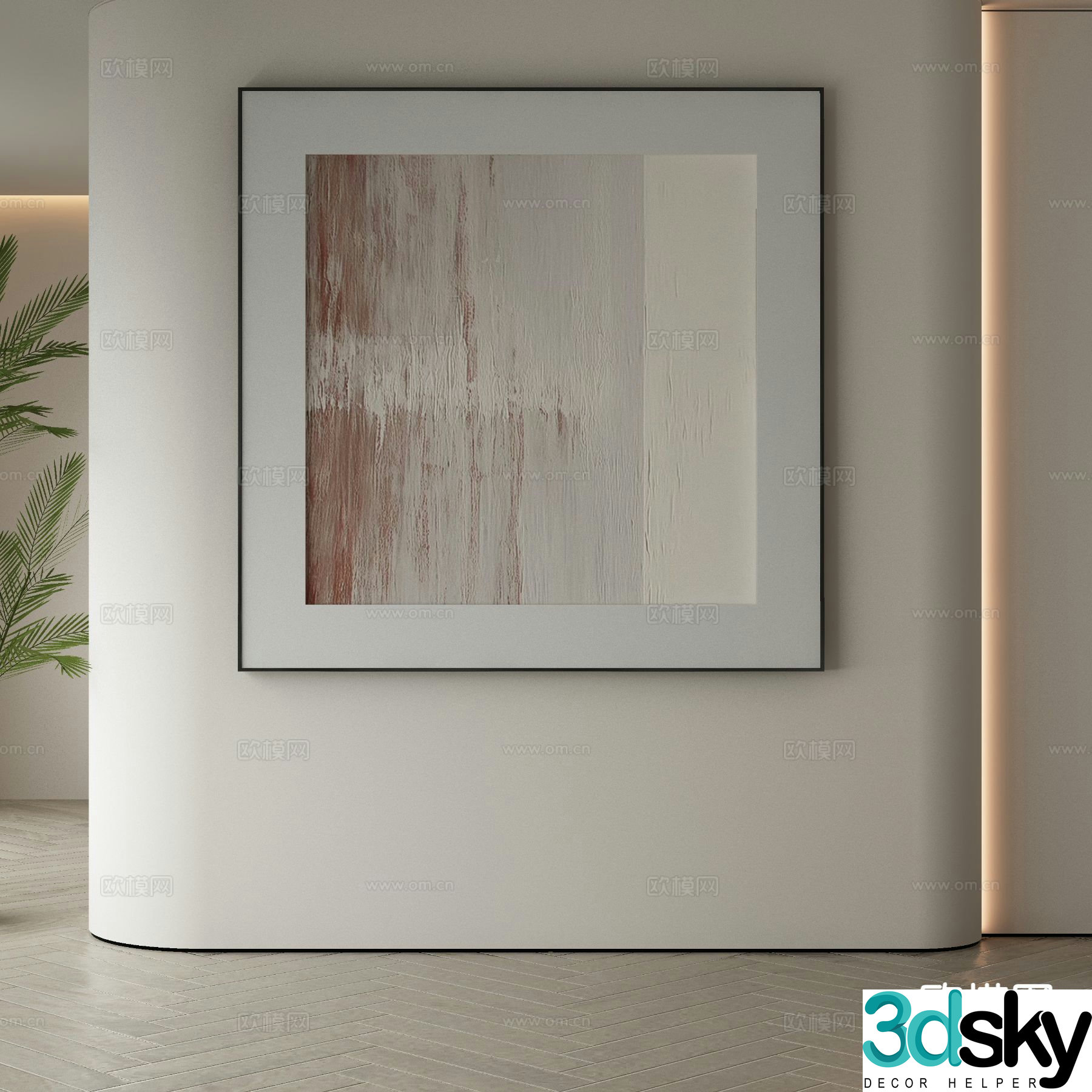 Modern art painting texture painting decorative painting 3d model