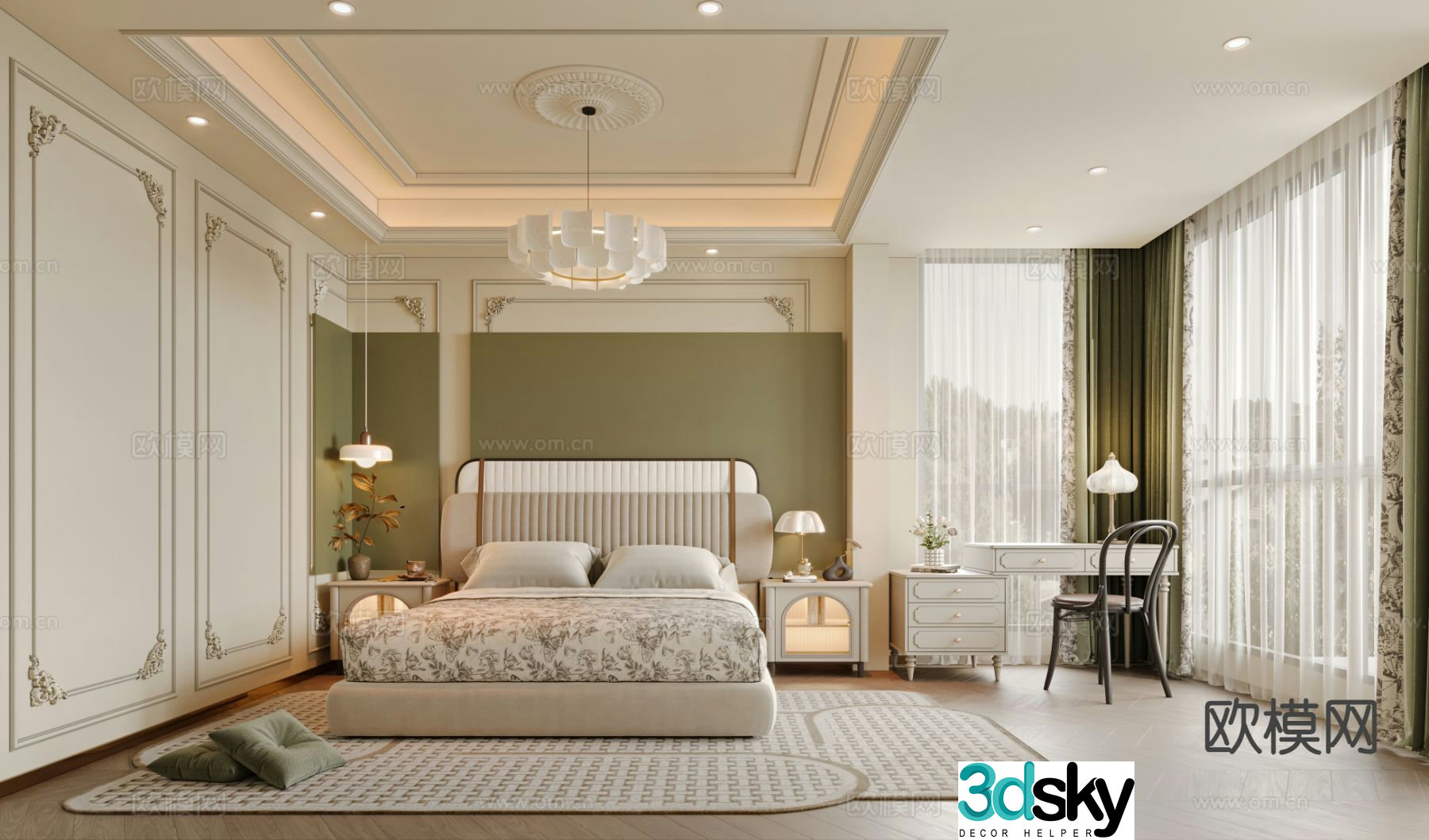 French bedroom master bedroom 3d model
