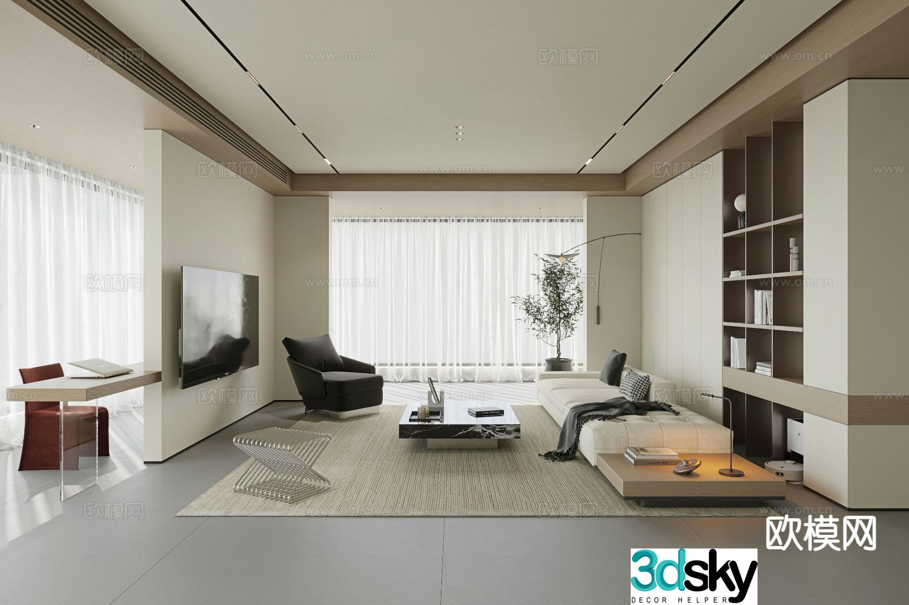 Modern living room 3d model