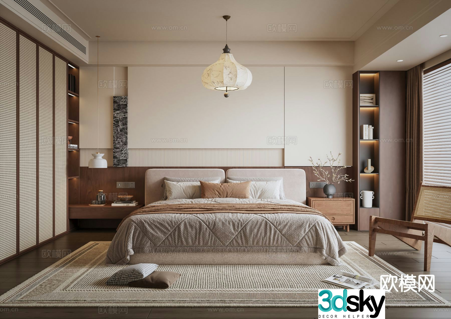 Medieval style bedroom master bedroom 3d model