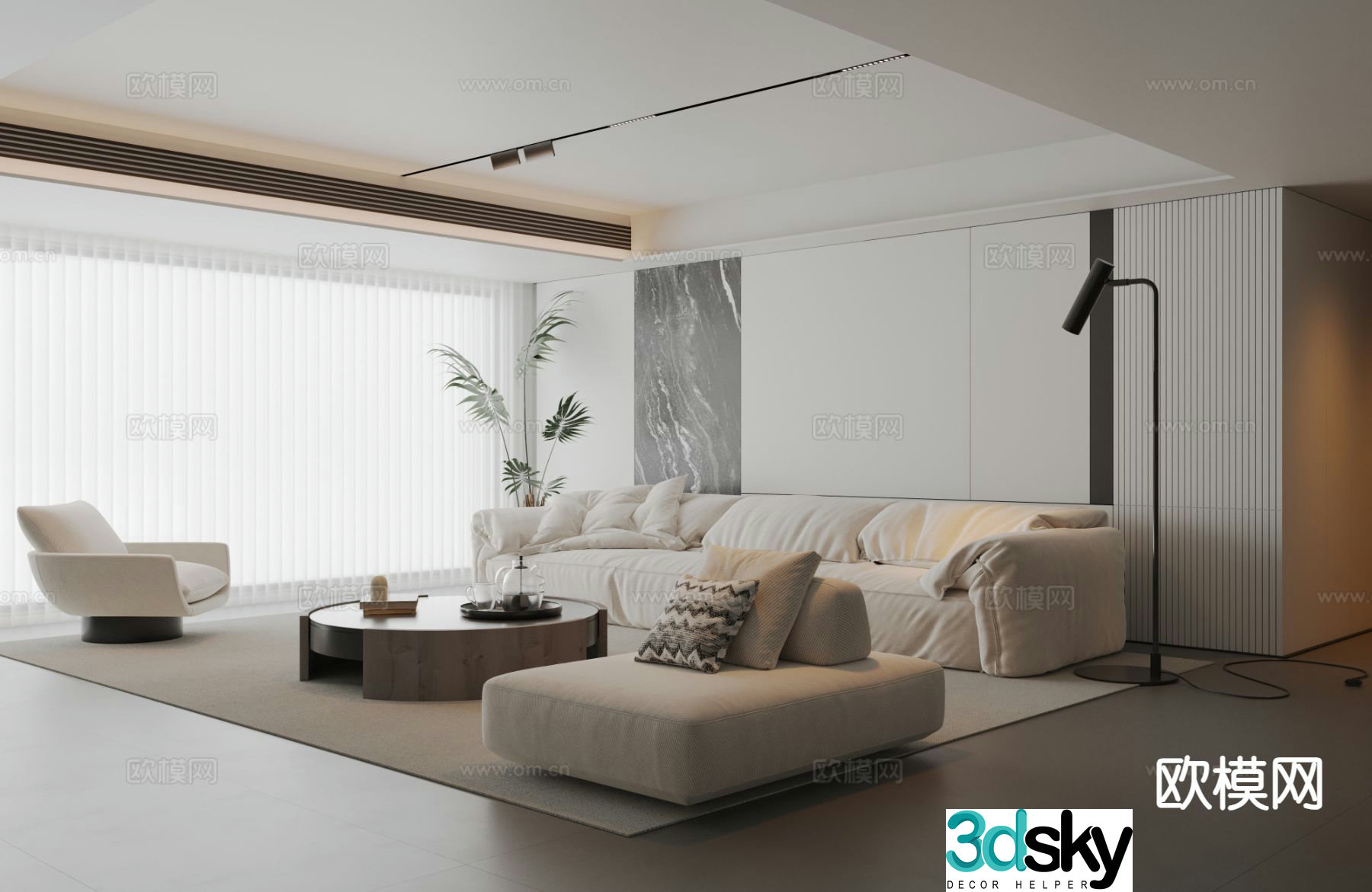 Modern sofa set 3d model