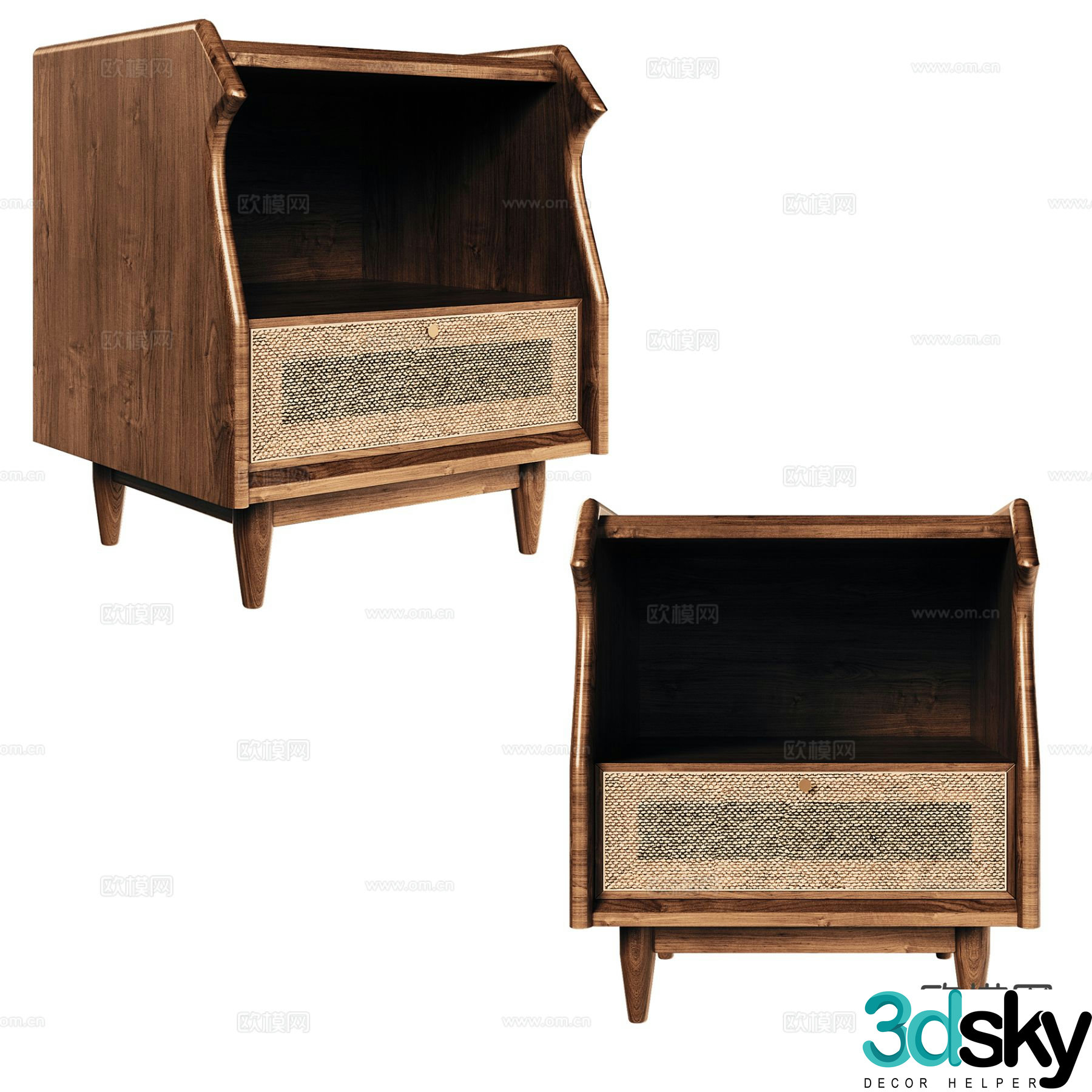 Nordic bedside table 3d model
