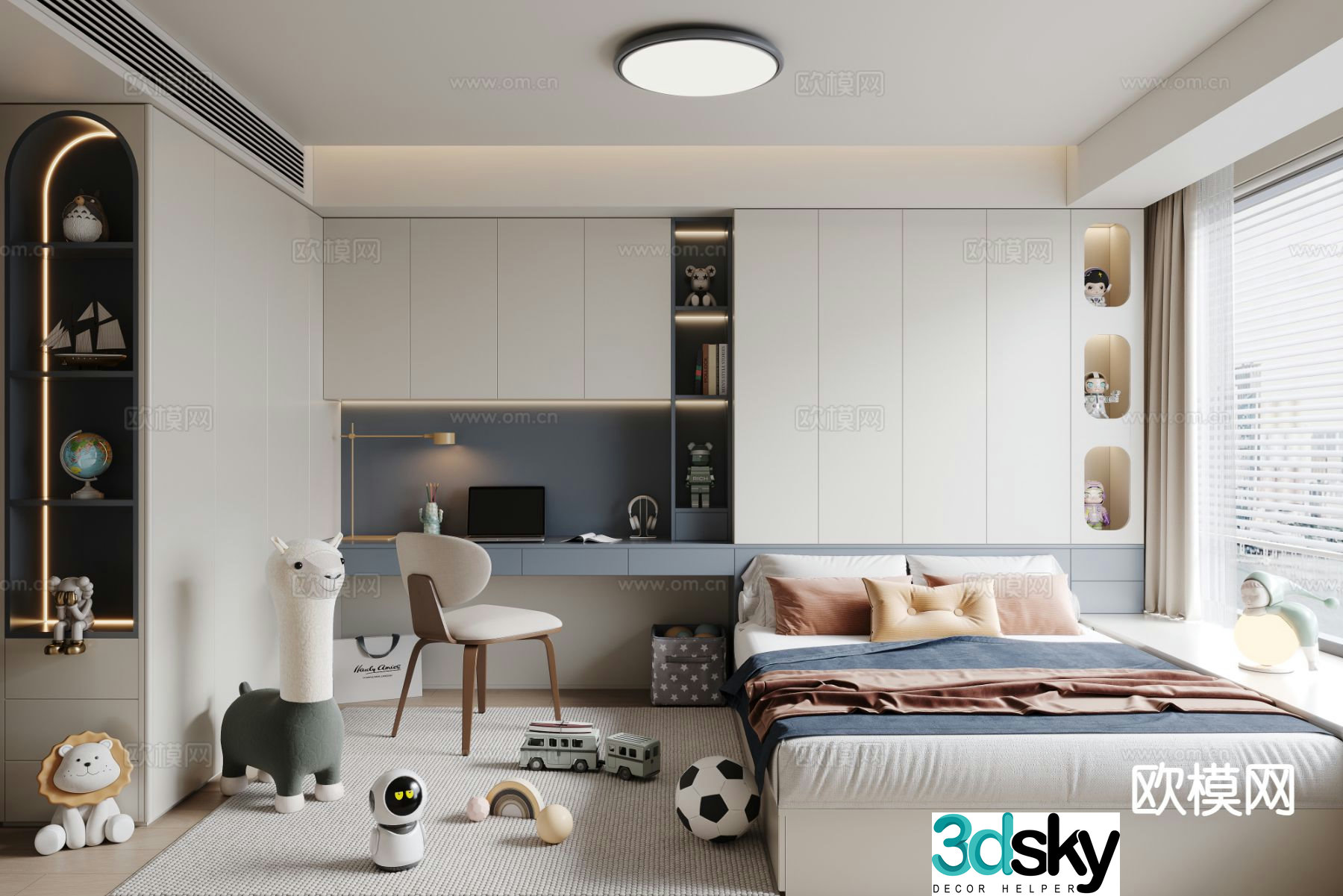 Modern tatami boy’s room kid’s room 3d model