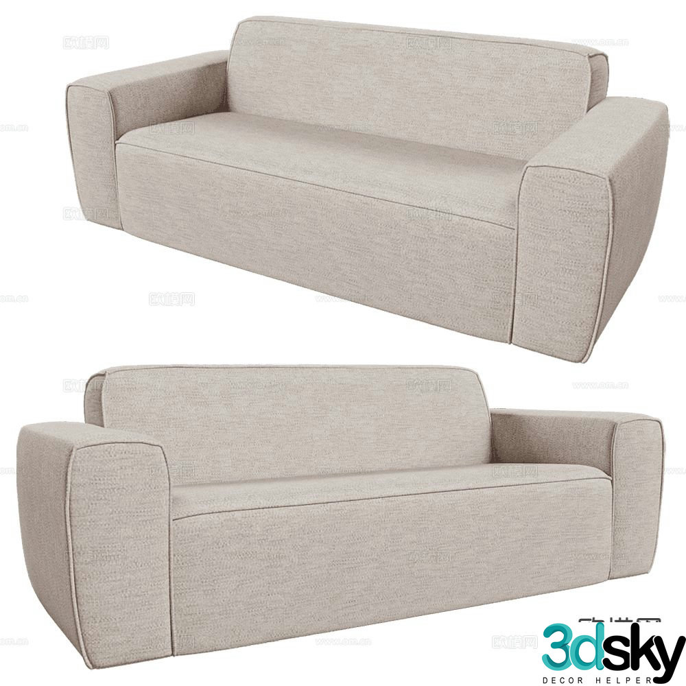 Zuiver Group double sofa upholstered sofa 3d model