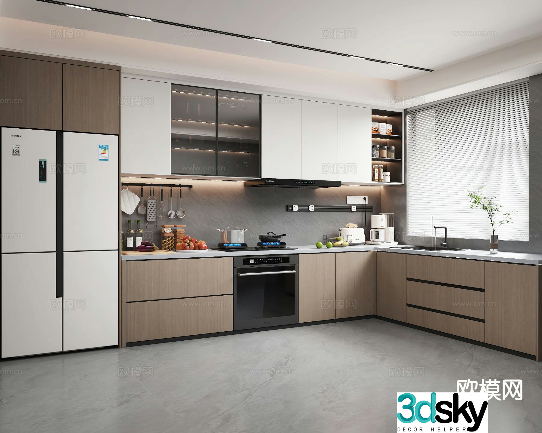 modern kitchen cabinet 3d model