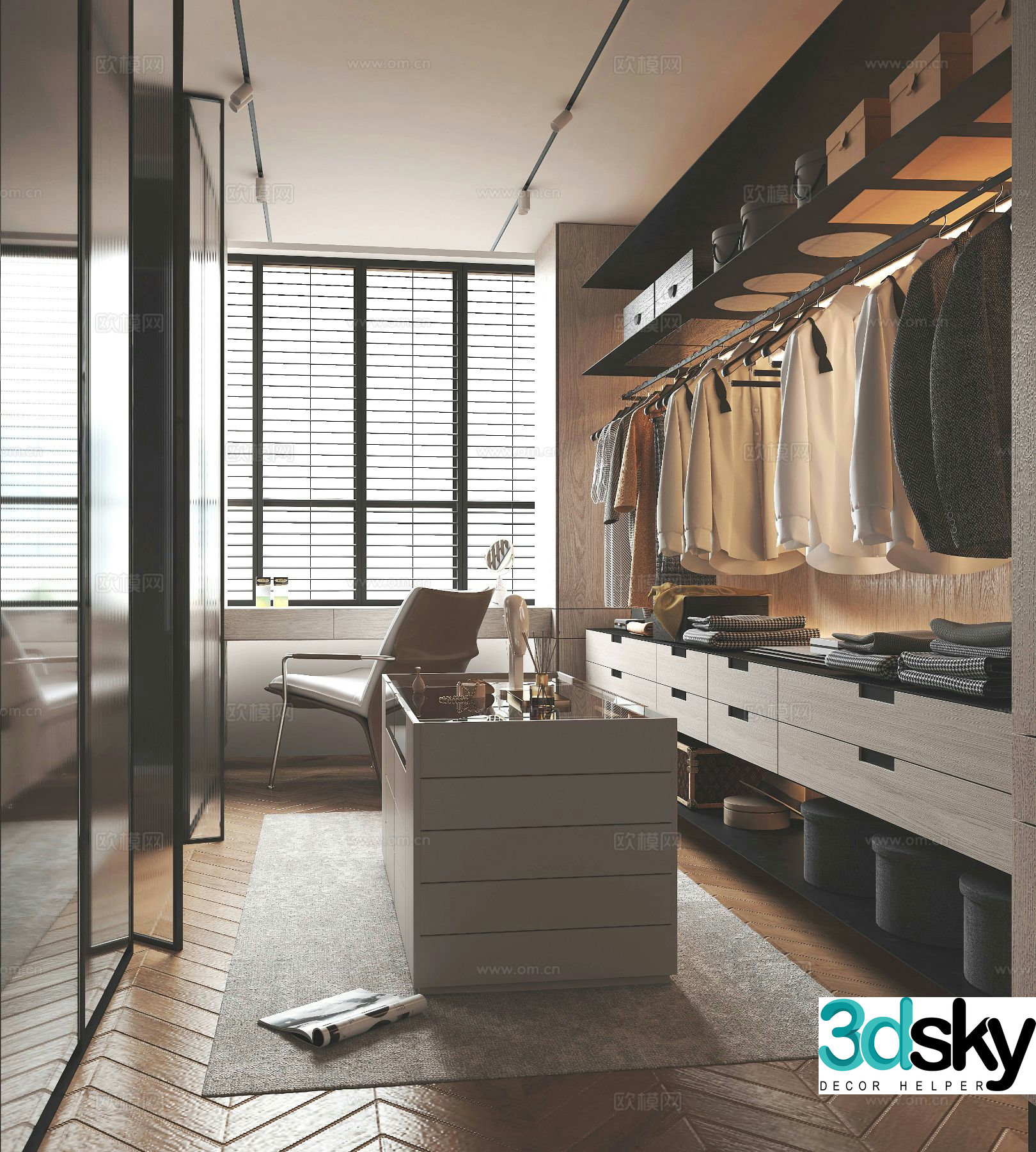 Modern cloakroom 3d model
