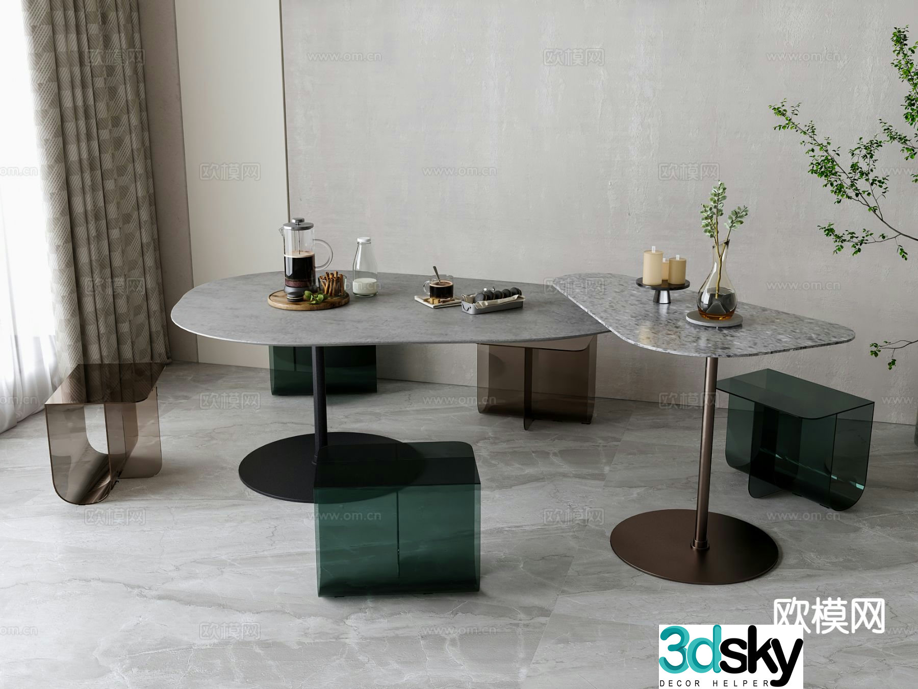 Leisure tables and chairs Negotiation tables and chairs 3d model