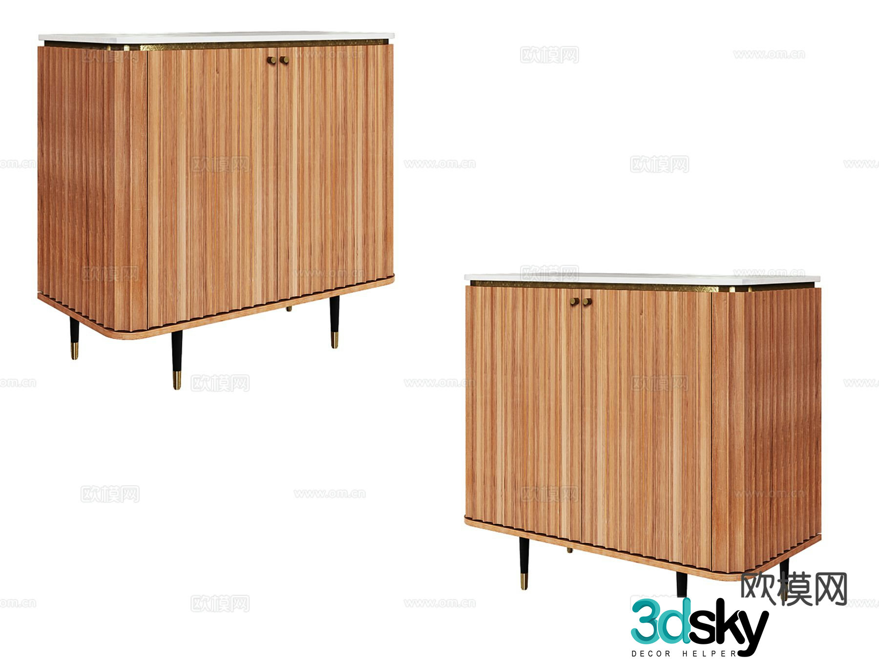 Nordic low cabinet entrance cabinet 3D model