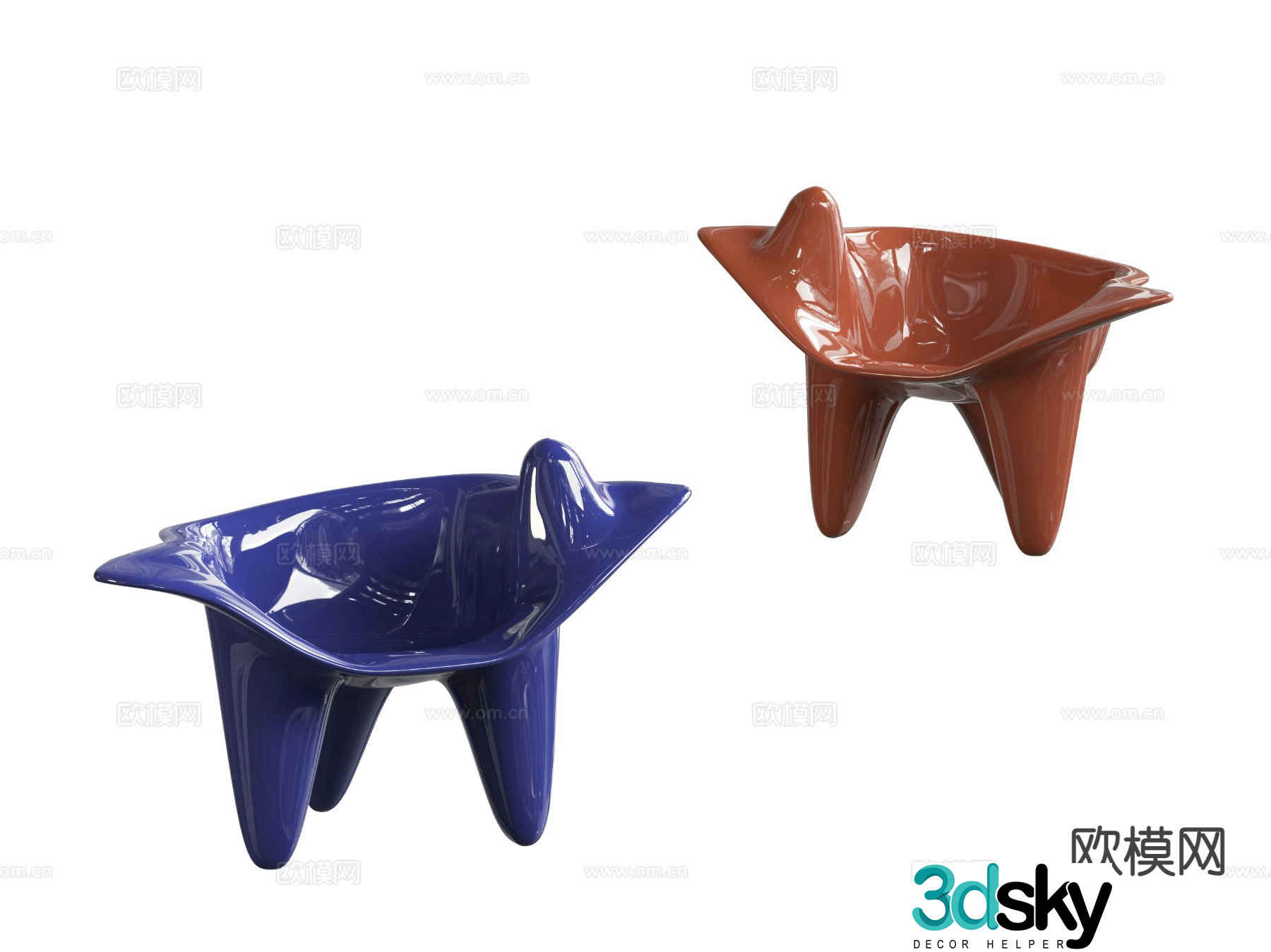 Special shaped chair leisure chair 3d model