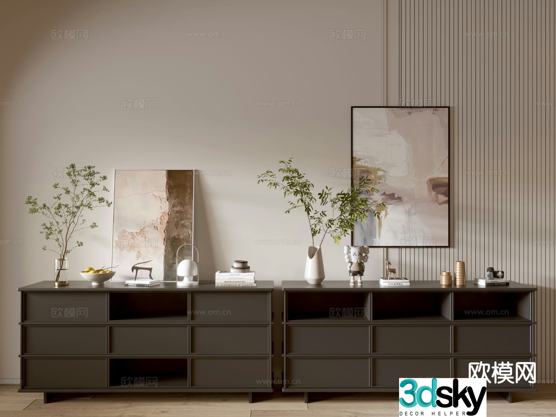 Modern entryway cabinet side cabinet 3d model