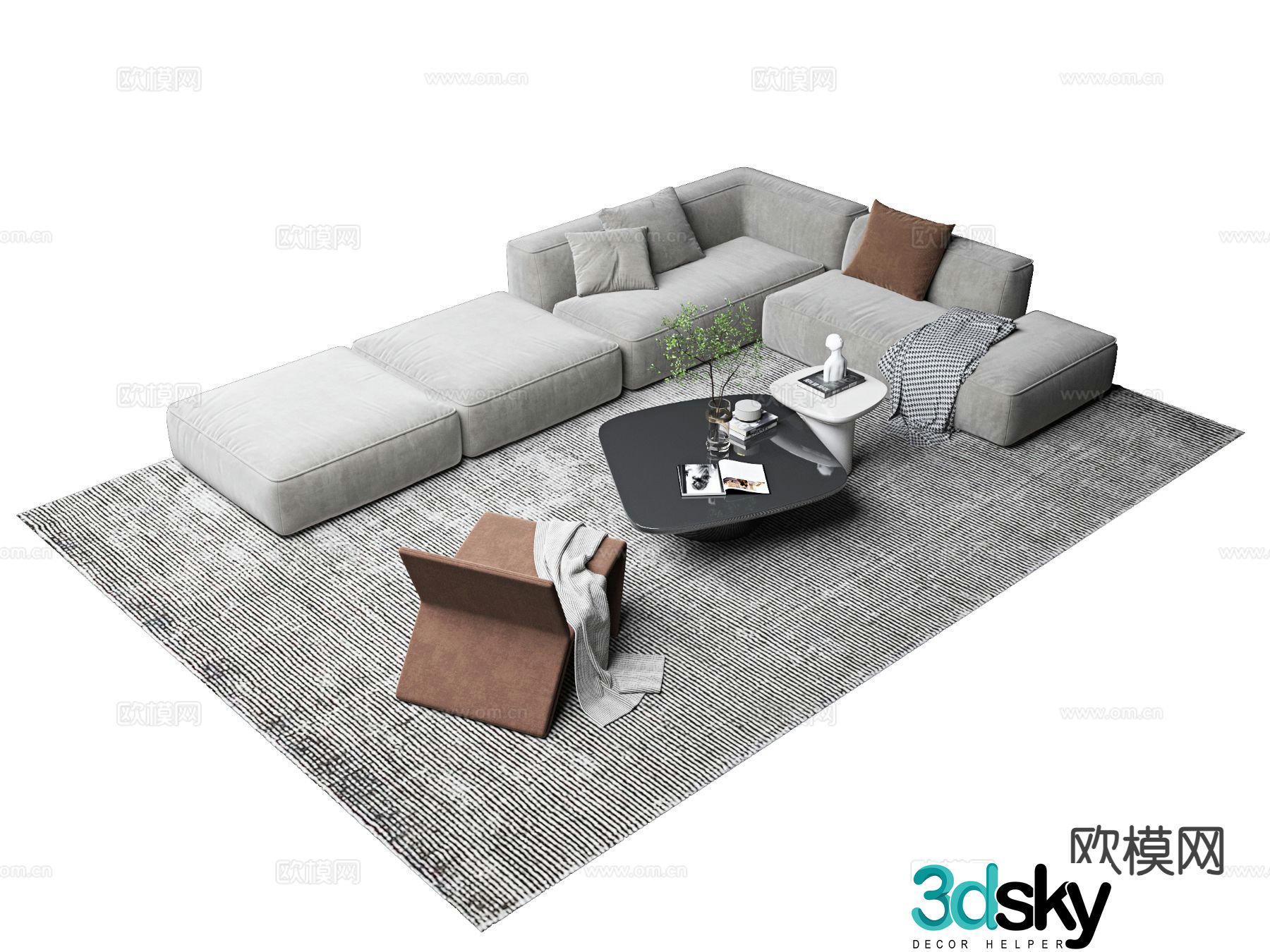 Modern modular sofa corner sofa 3d model