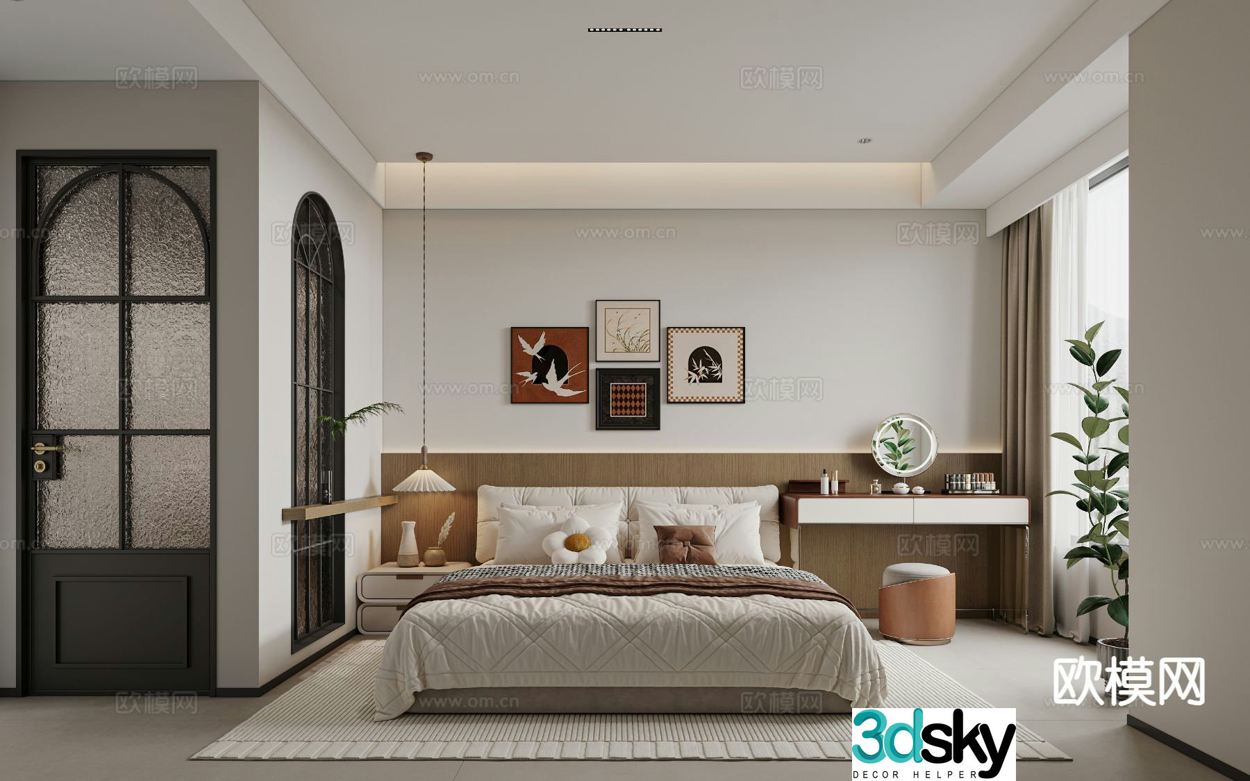 Medieval style bedroom master bedroom 3d model