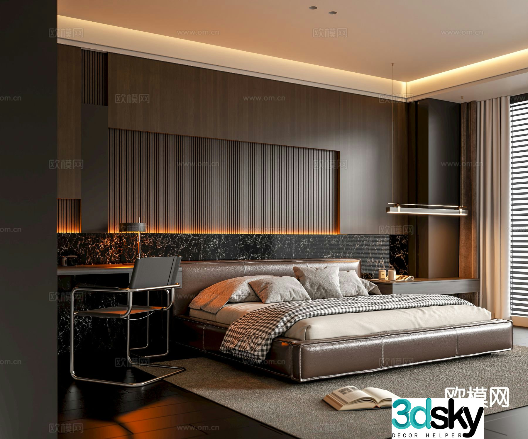 Italian style bedroom master bedroom 3d model