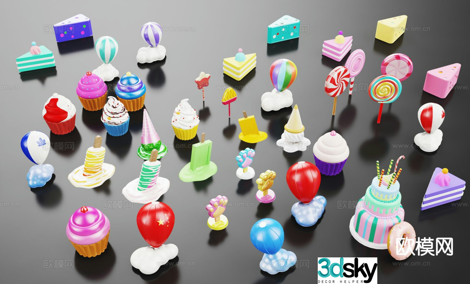 Modern cake toy ice cream toy 3d model