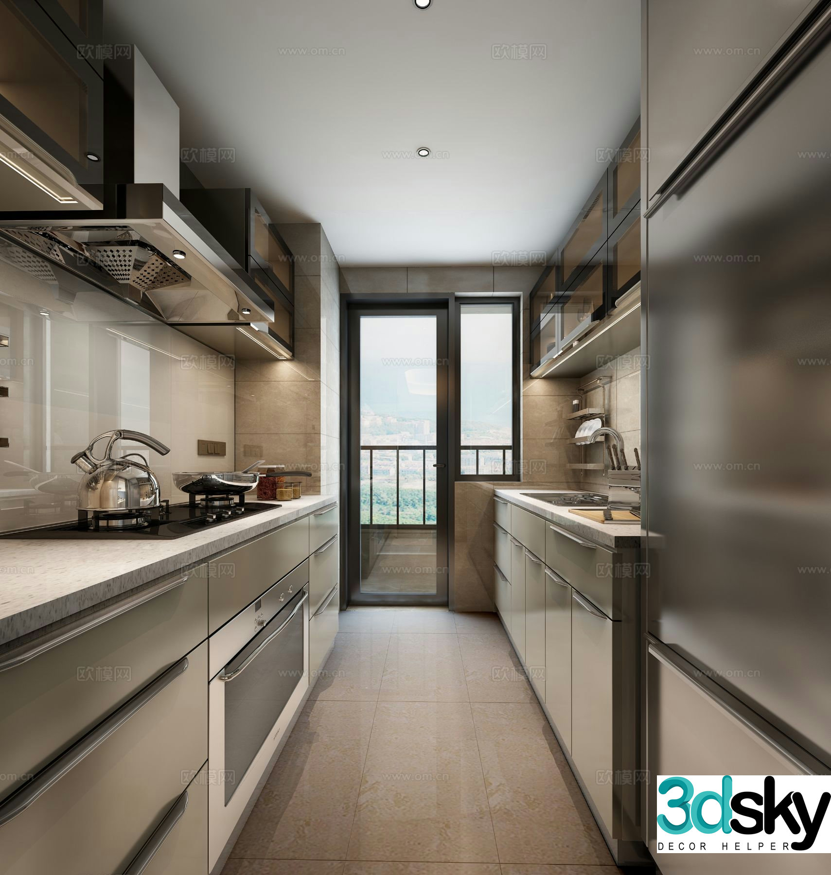 modern kitchen cabinet 3d model