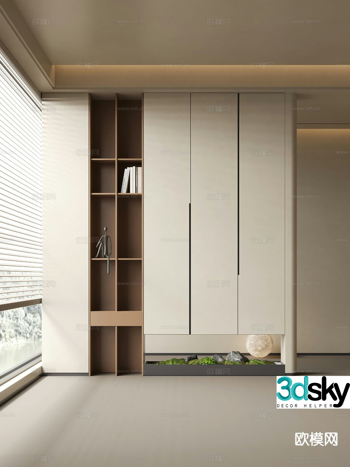 Modern entrance shoe cabinet 3d model