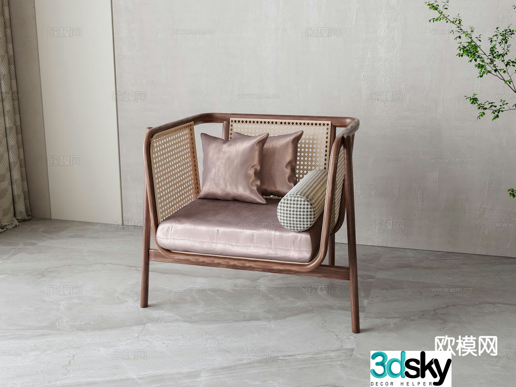 Wabi-sabi chair leisure chair 3d model