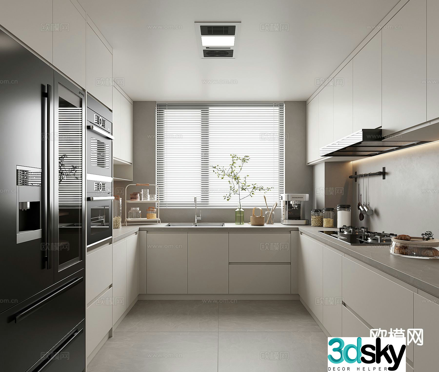 modern kitchen cabinet 3d model