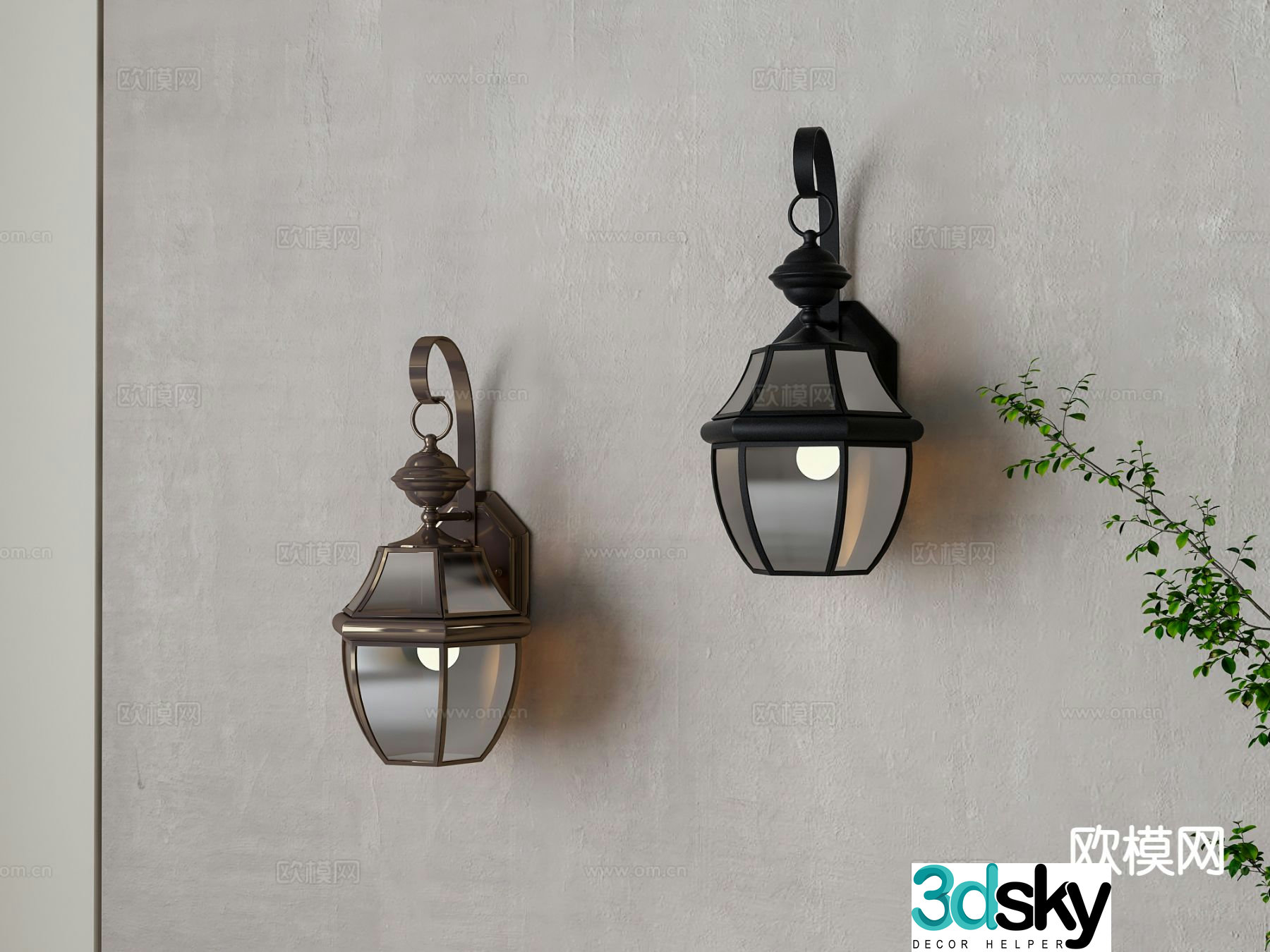 American wall lamp wall lamp 3d model