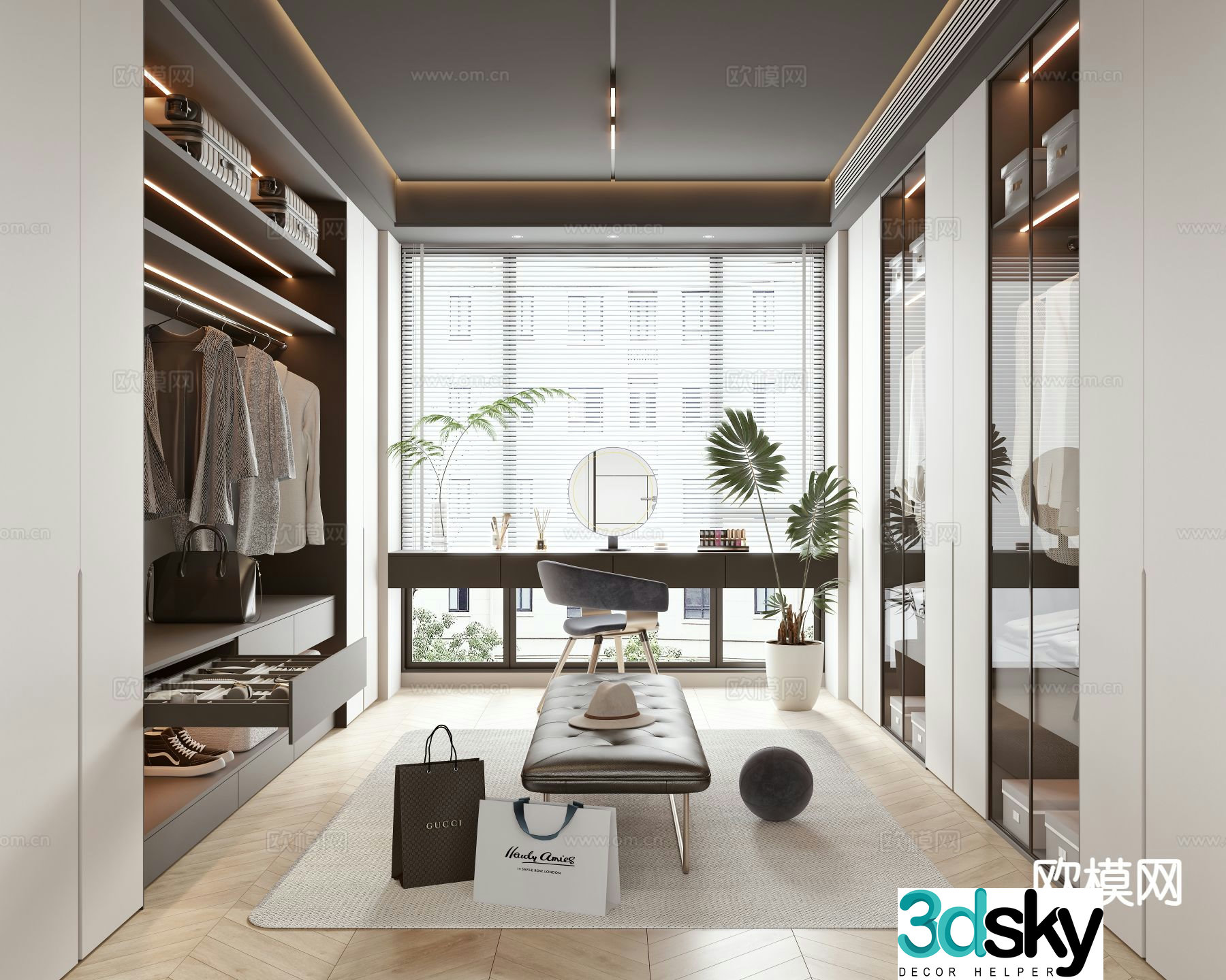 Modern cloakroom 3d model