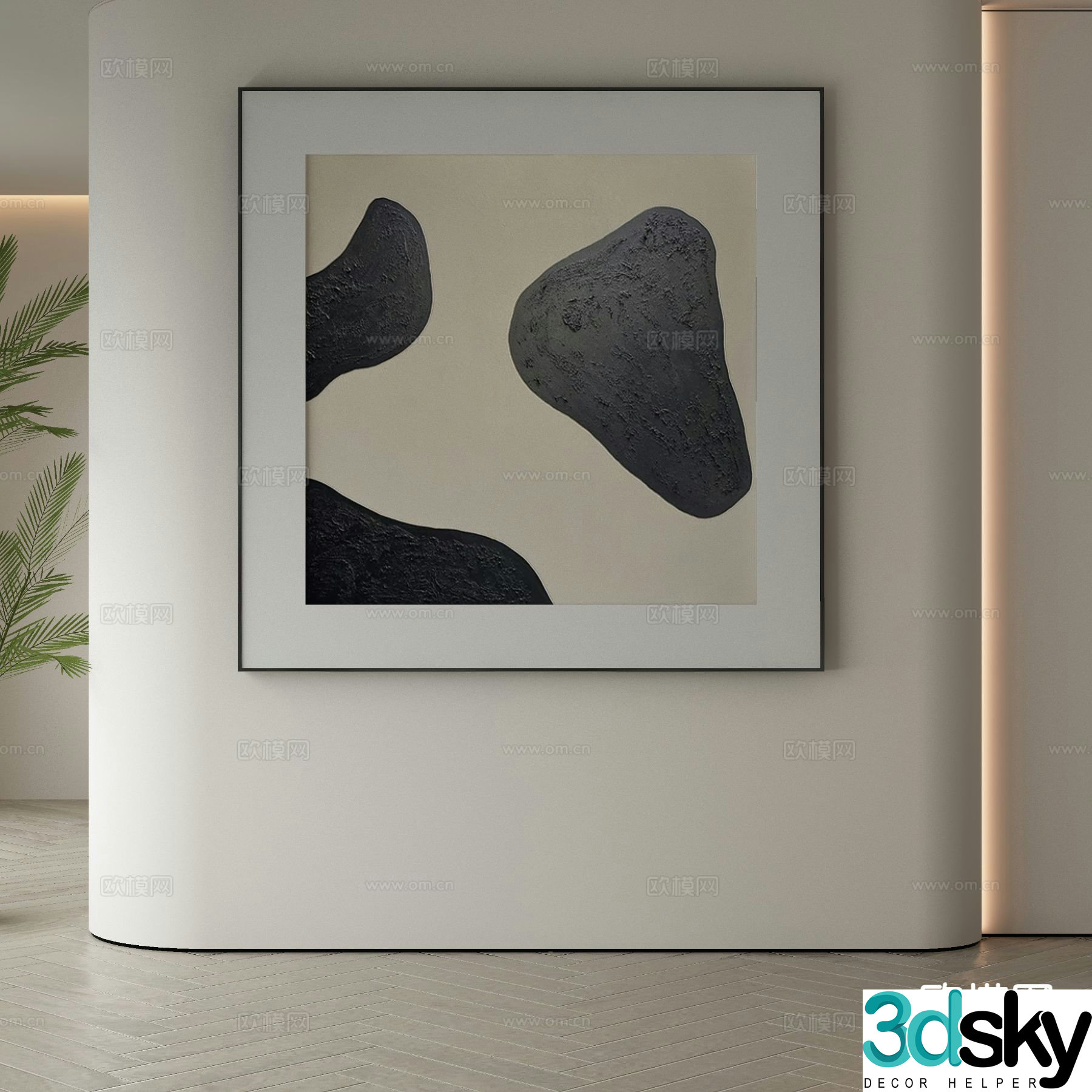 Modern art painting texture painting decorative painting 3d model