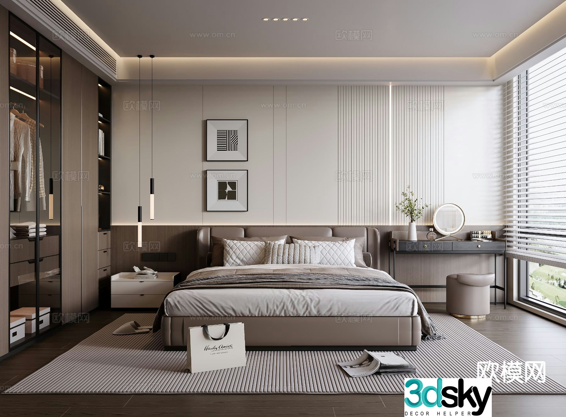Italian style bedroom master bedroom 3d model