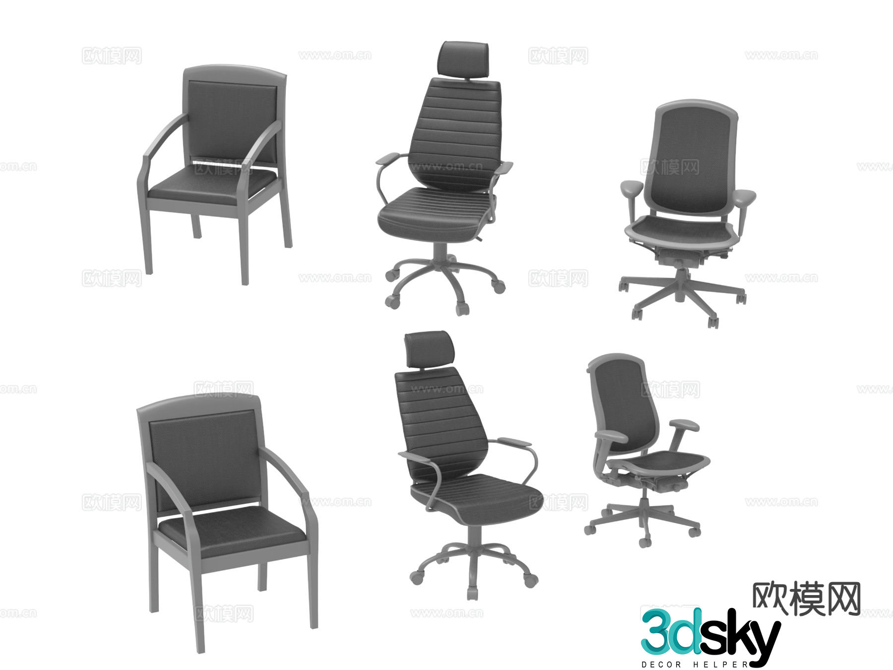Modern office chair conference chair staff chair 3d model