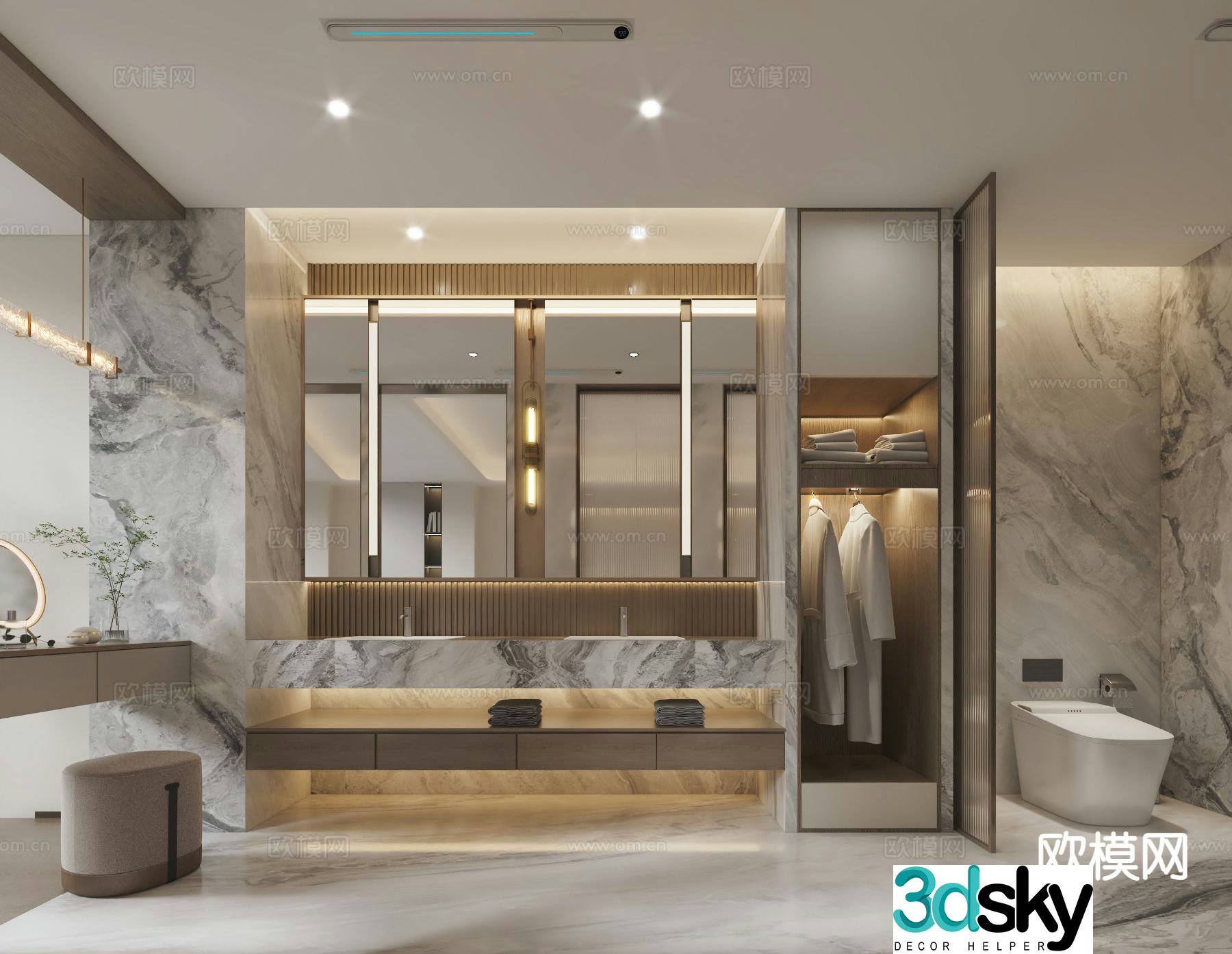Modern bathroom bathroom 3d model