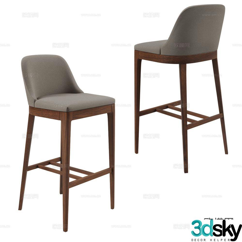 Pacini bar stool bar stool high stool 3d model