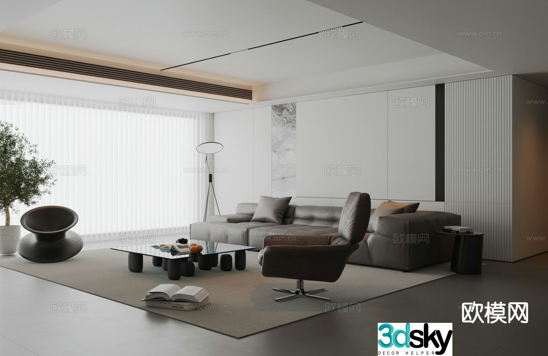 Modern sofa set 3d model