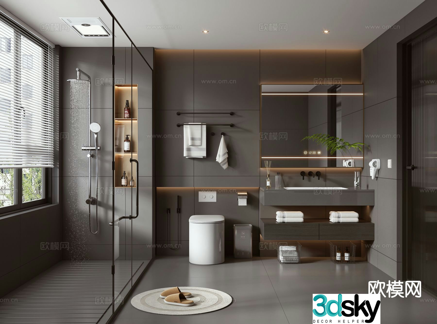 Italian bathroom bathroom 3d model